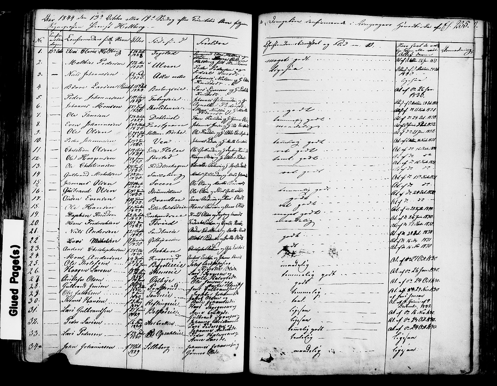 Ringsaker prestekontor, AV/SAH-PREST-014/K/Ka/L0008: Parish register (official) no. 8, 1837-1850, p. 235