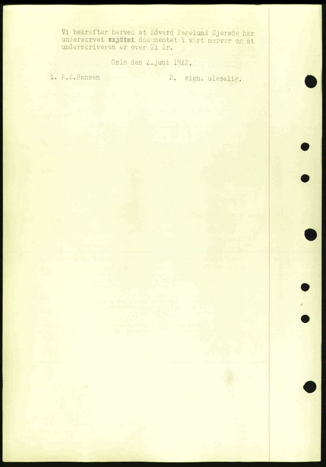 Tønsberg sorenskriveri, AV/SAKO-A-130/G/Ga/Gaa/L0011: Mortgage book no. A11, 1941-1942, Diary no: : 1516/1942