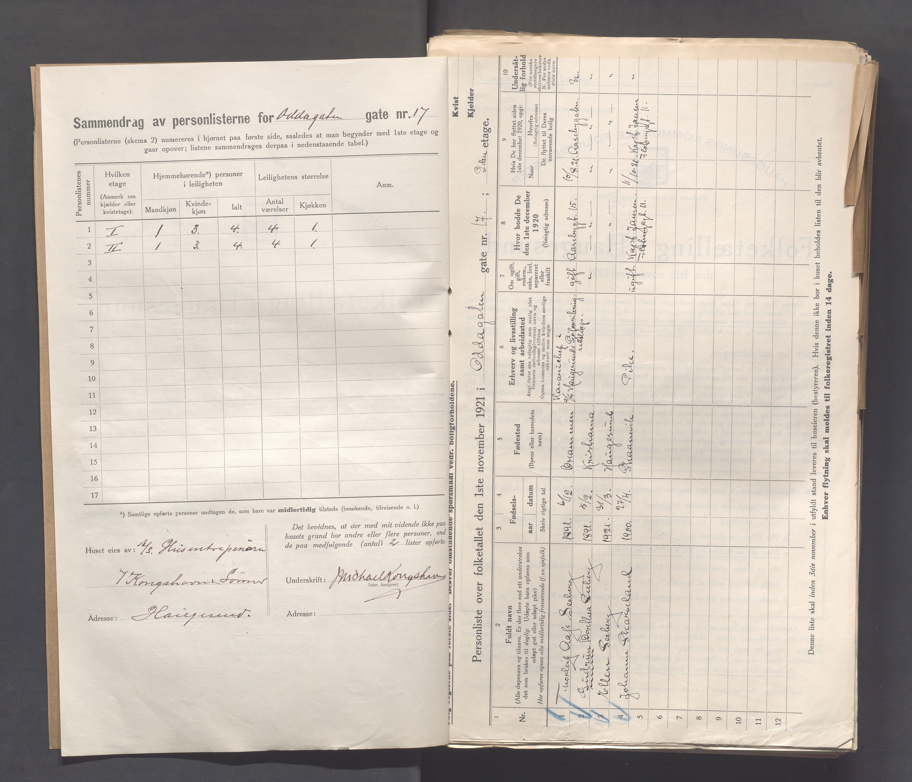 IKAR, Local census 1.11.1921 for Haugesund, 1921, p. 3203