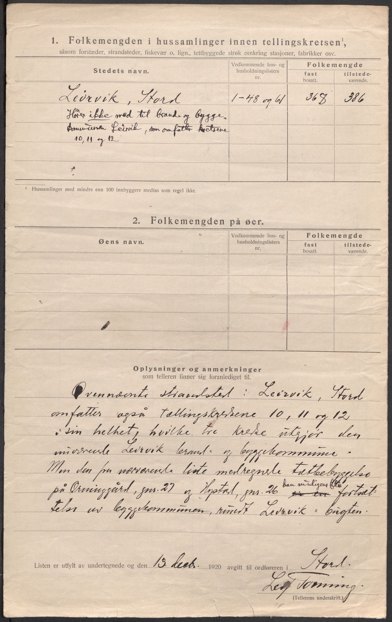 SAB, 1920 census for Stord, 1920, p. 25