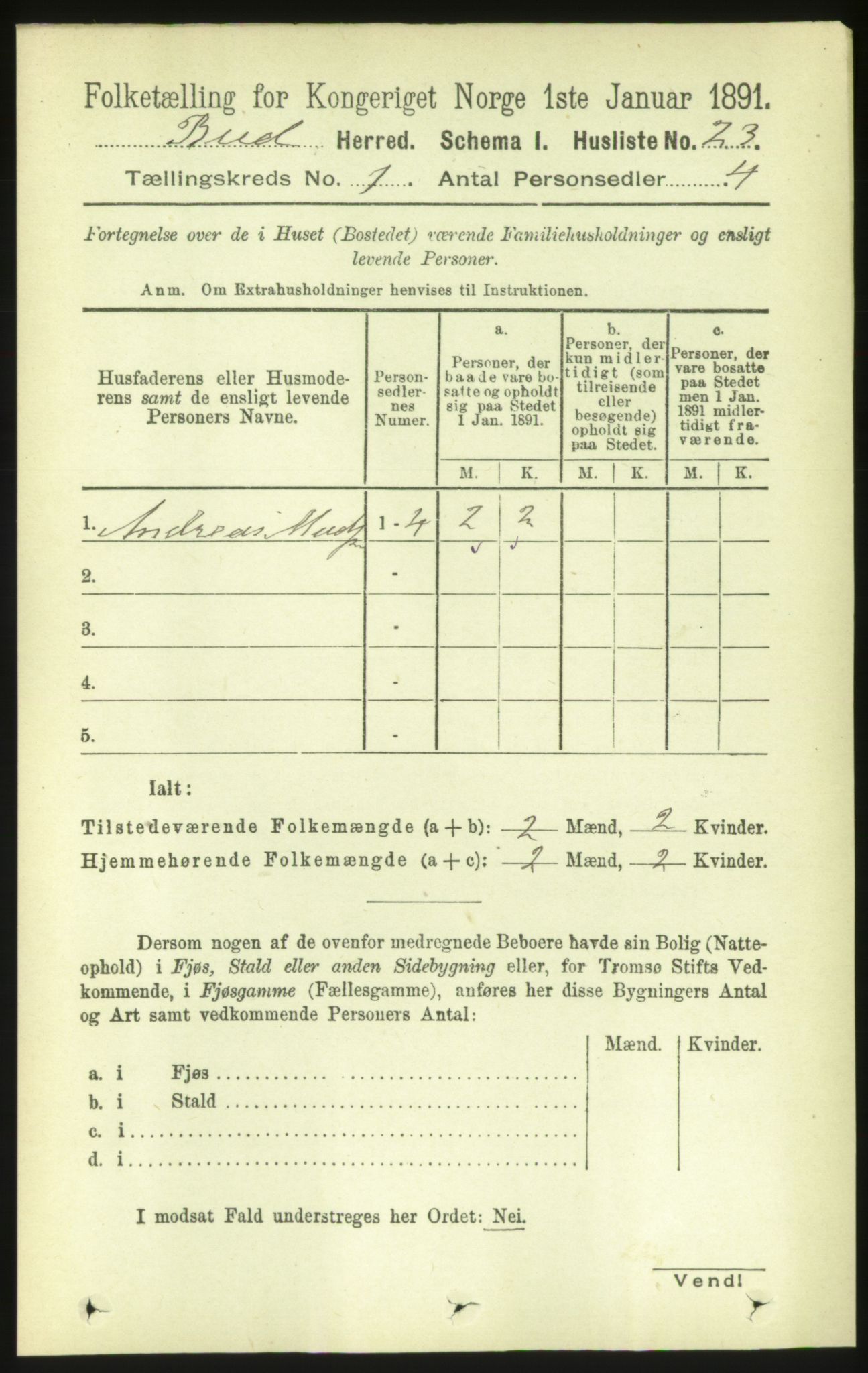 RA, 1891 census for 1549 Bud, 1891, p. 41