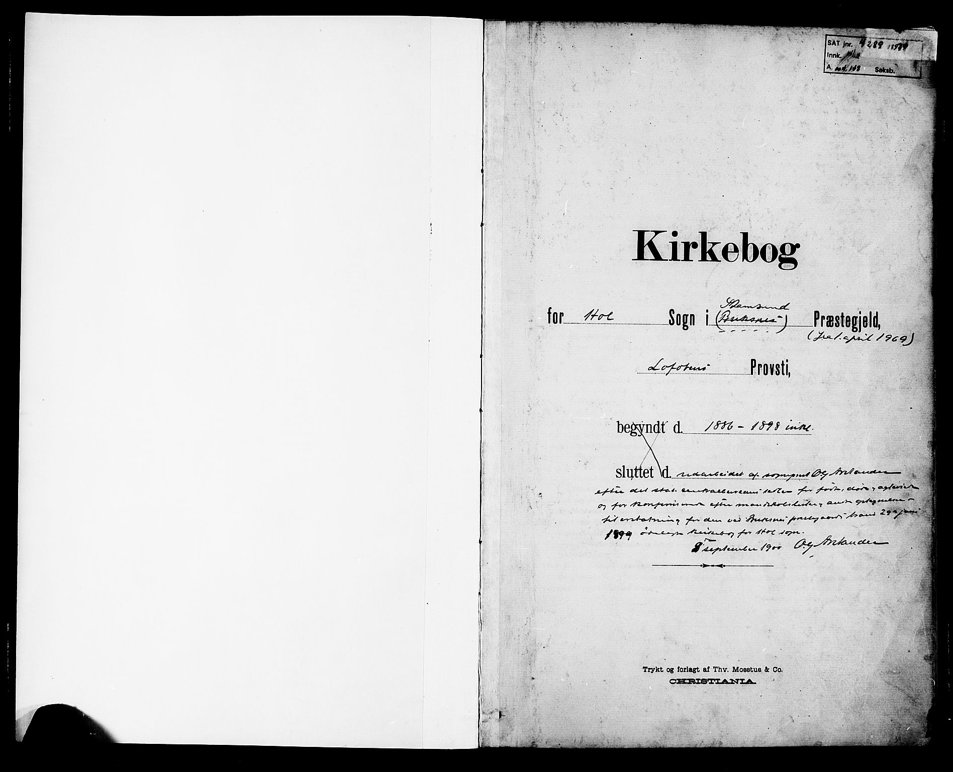 Ministerialprotokoller, klokkerbøker og fødselsregistre - Nordland, SAT/A-1459/882/L1179: Parish register (official) no. 882A01, 1886-1898, p. 1