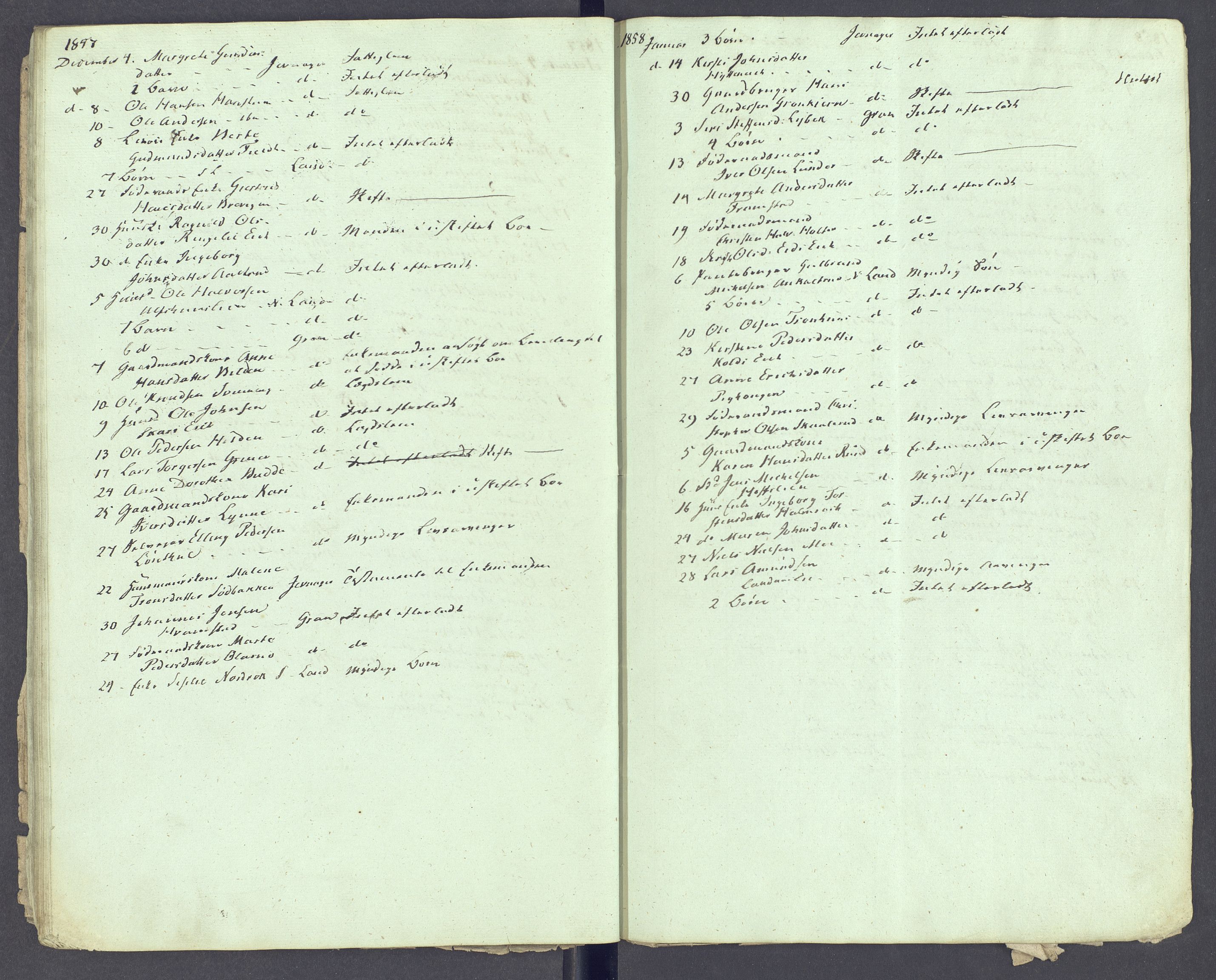Hadeland og Land tingrett, AV/SAH-TING-010/J/Jg/L0002: Dødsfallsprotokoll, 1851-1858
