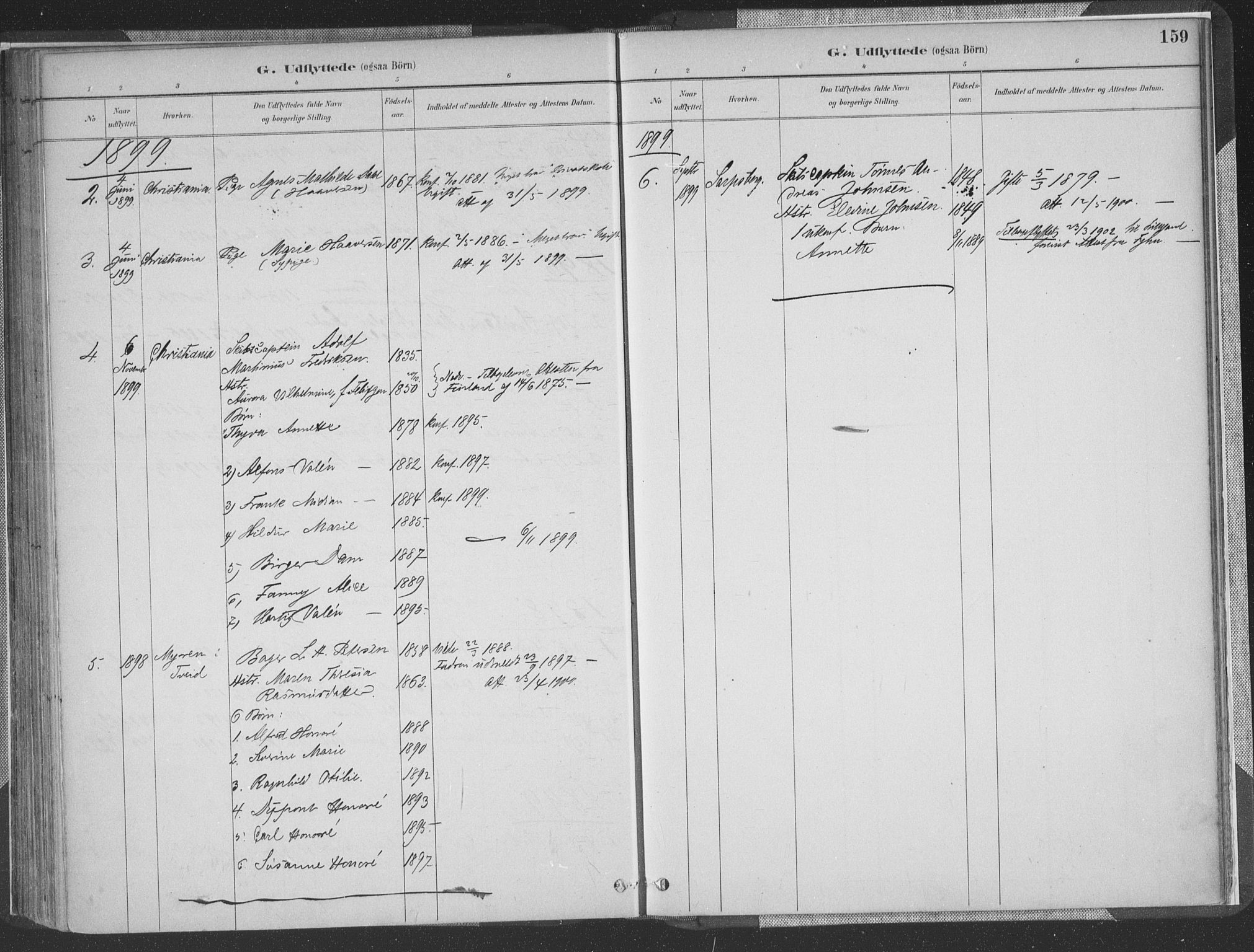 Vestre Moland sokneprestkontor, AV/SAK-1111-0046/F/Fa/Faa/L0001: Parish register (official) no. A 1, 1884-1899, p. 159