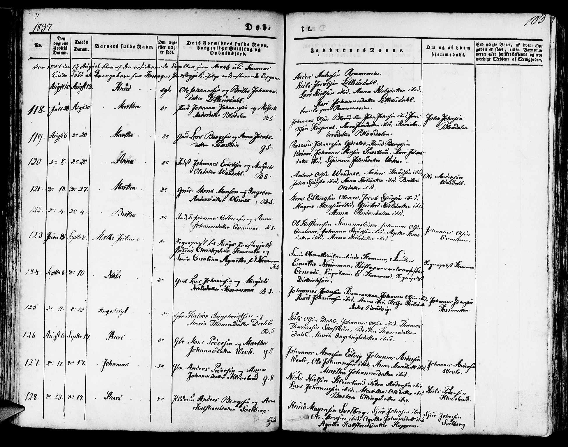 Haus sokneprestembete, SAB/A-75601/H/Haa: Parish register (official) no. A 14, 1827-1838, p. 103