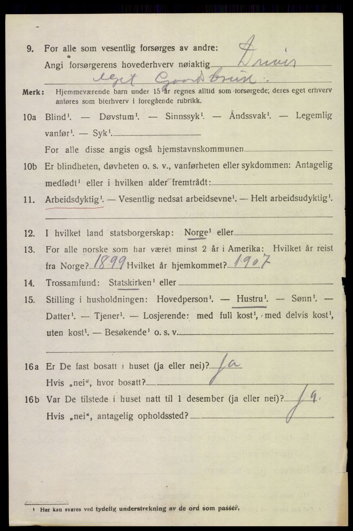 SAK, 1920 census for Åseral, 1920, p. 2003