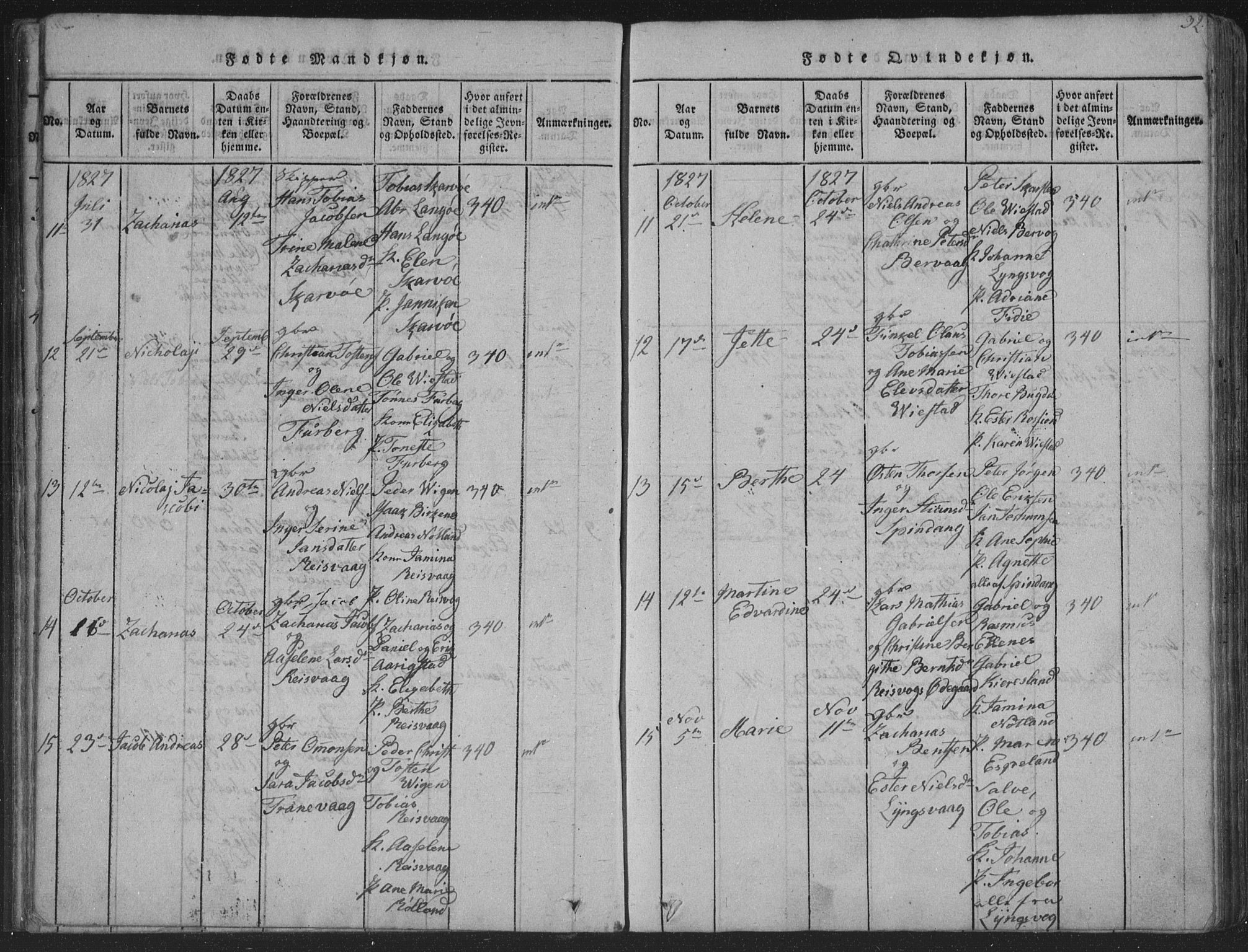 Herad sokneprestkontor, SAK/1111-0018/F/Fa/Fab/L0002: Parish register (official) no. A 2, 1816-1844, p. 32