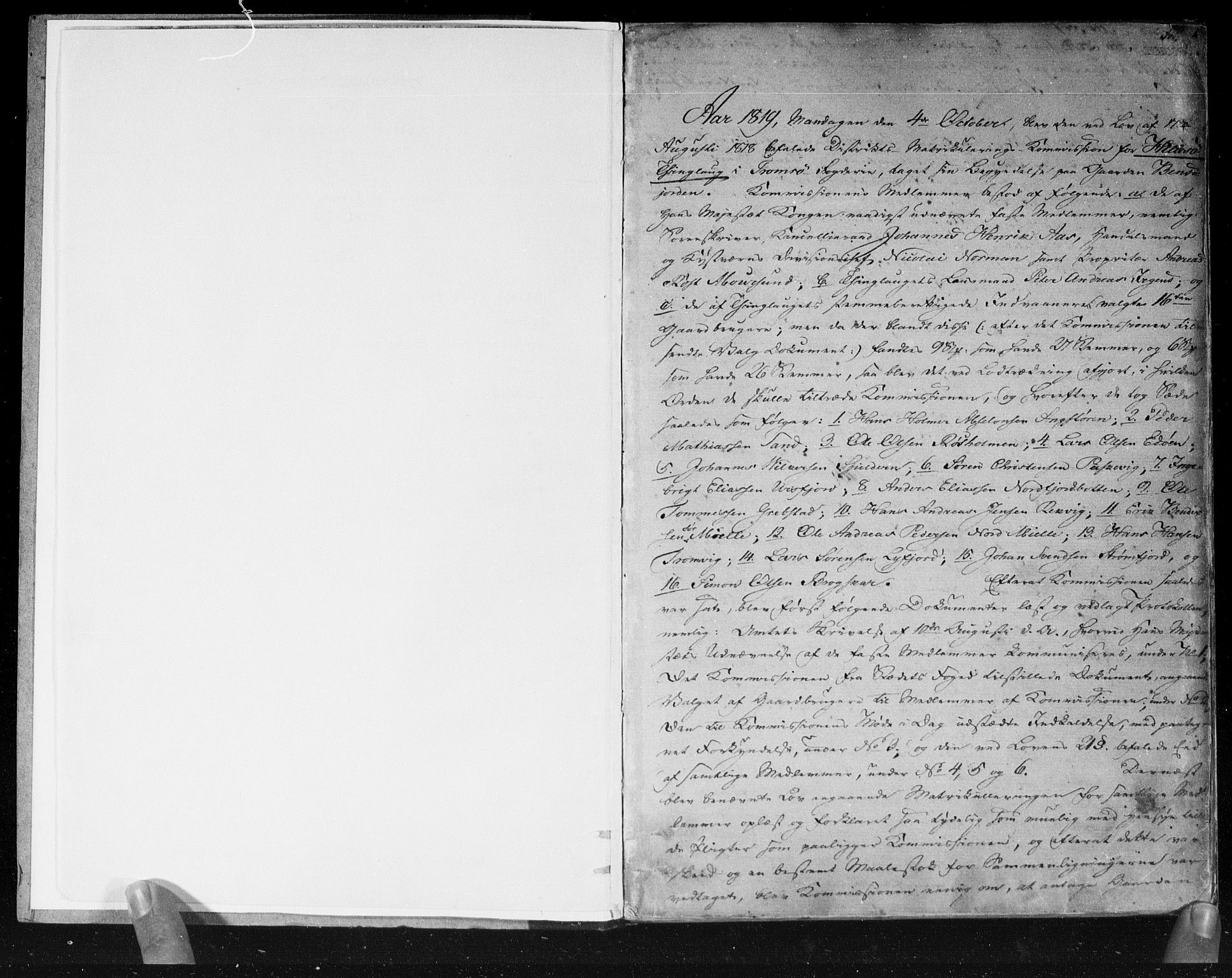 Hovedmatrikkelkommisjonen, AV/RA-S-1529, 1819-1820