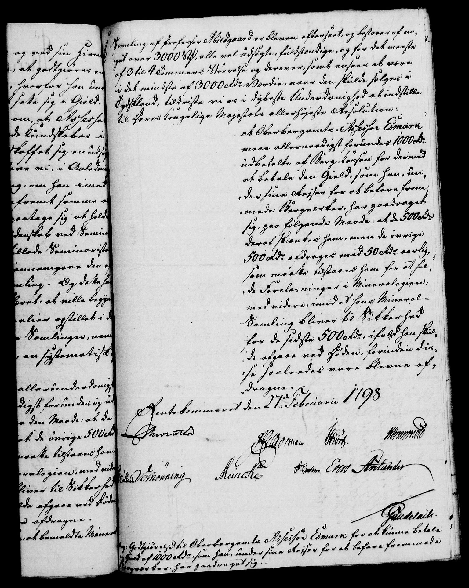 Rentekammeret, Renteskriverkontorene, AV/RA-EA-3115/M/Mf/Mfb/L0003: Relasjons- og resolusjonsprotokoll med register (merket RK 54.9), 1796-1798