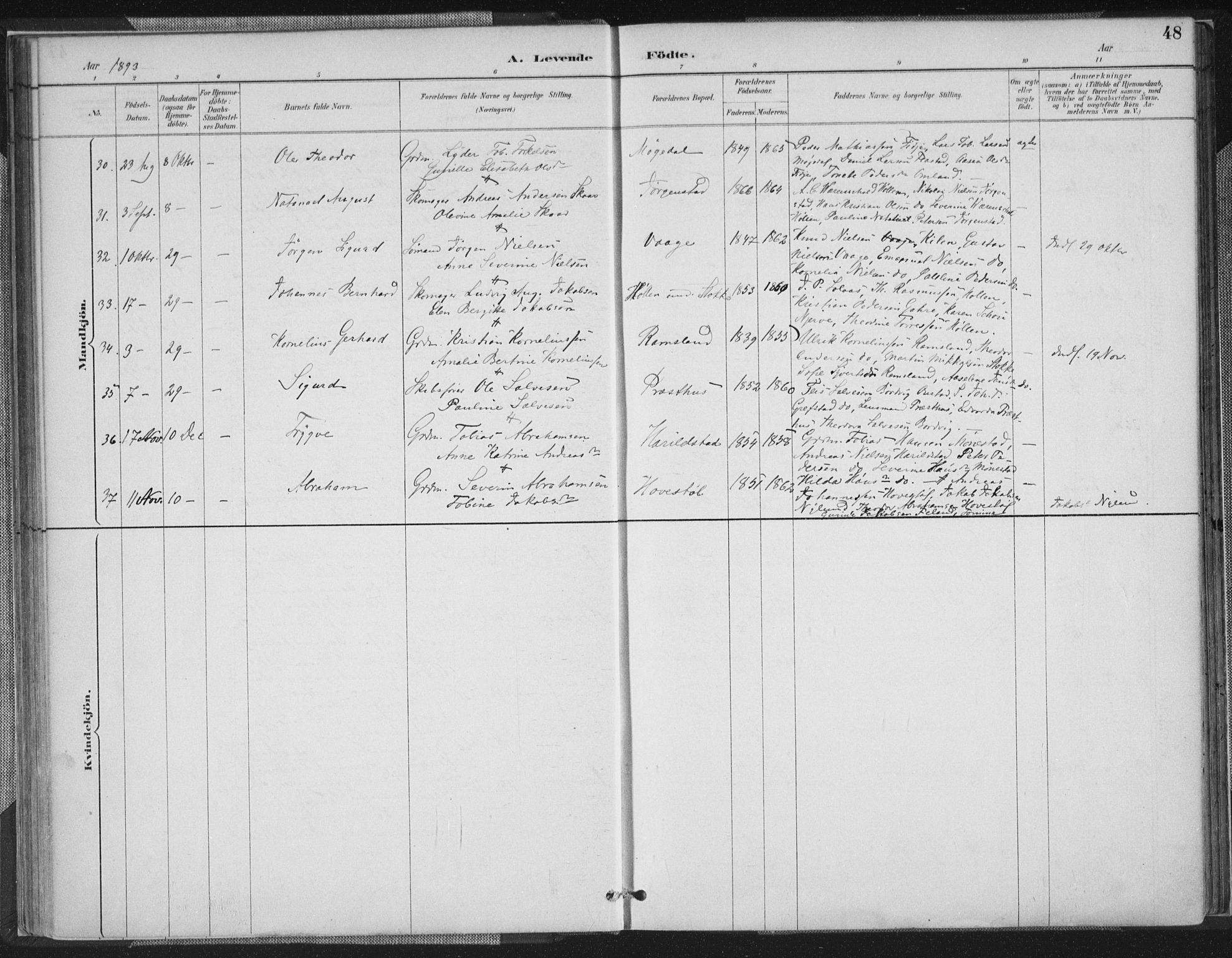 Sør-Audnedal sokneprestkontor, SAK/1111-0039/F/Fa/Faa/L0004: Parish register (official) no. A 4, 1884-1909, p. 48