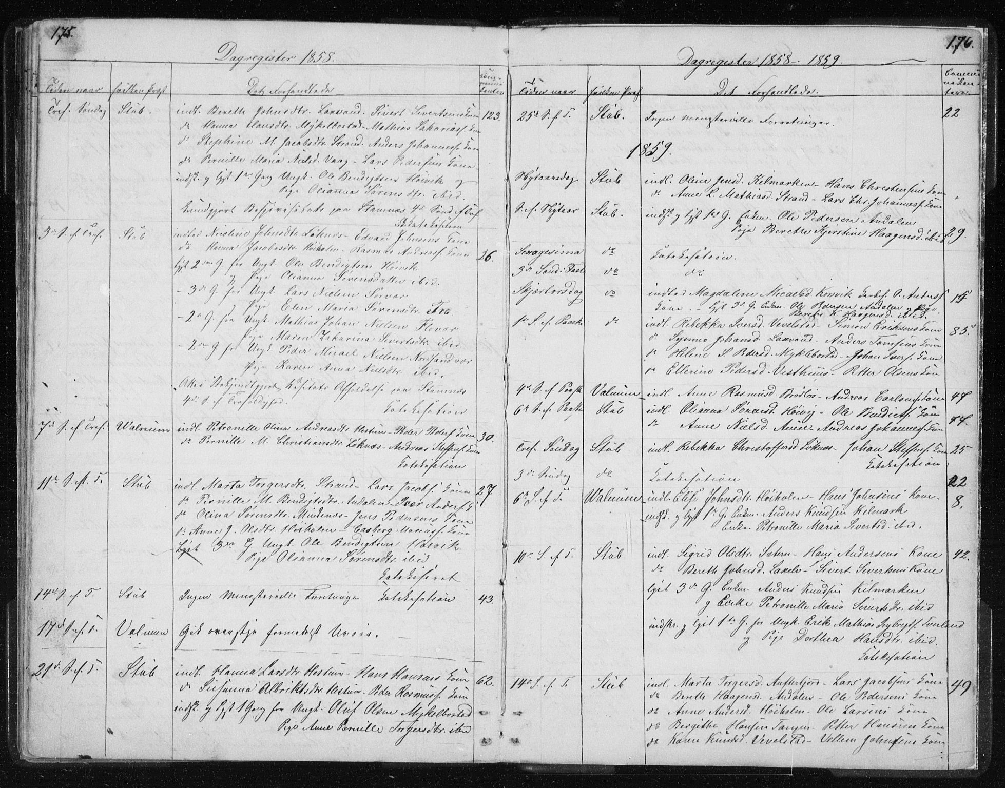 Ministerialprotokoller, klokkerbøker og fødselsregistre - Nordland, SAT/A-1459/819/L0275: Parish register (copy) no. 819C01, 1841-1868, p. 175-176