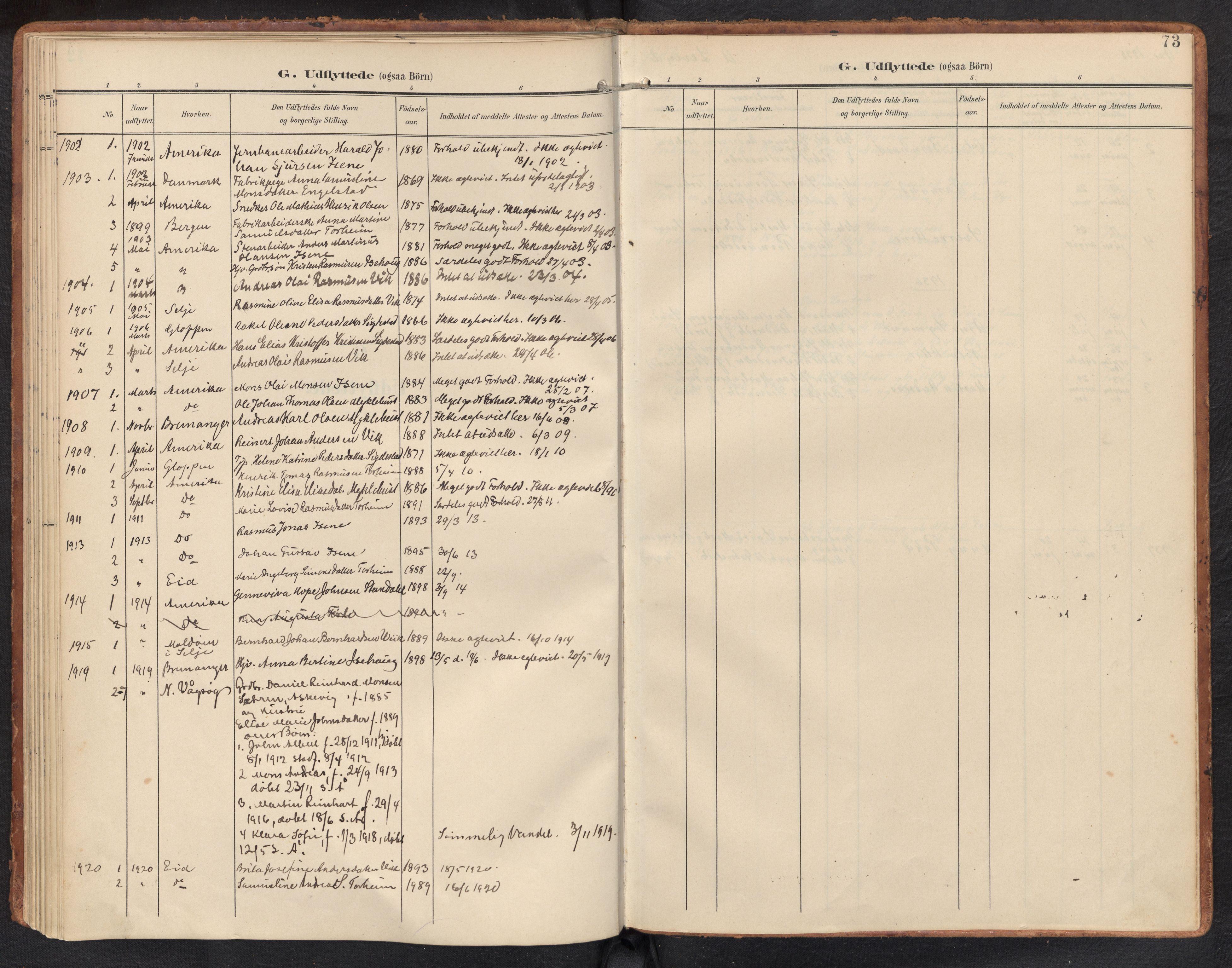 Davik sokneprestembete, AV/SAB-A-79701/H/Haa/Haae/L0002: Parish register (official) no. E 2, 1901-1937, p. 72b-73a