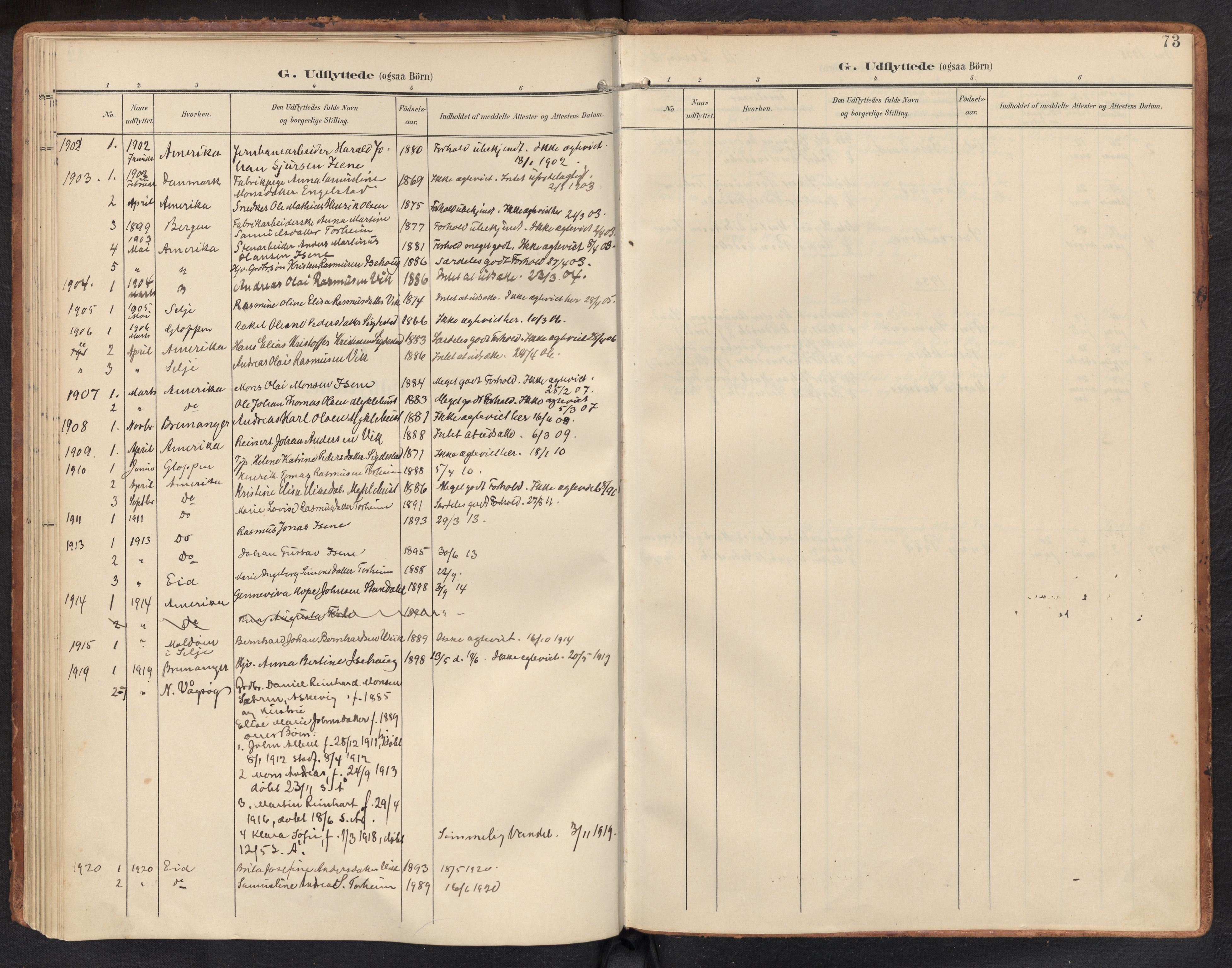 Davik sokneprestembete, SAB/A-79701/H/Haa/Haae/L0002: Parish register (official) no. E 2, 1901-1937, p. 72b-73a