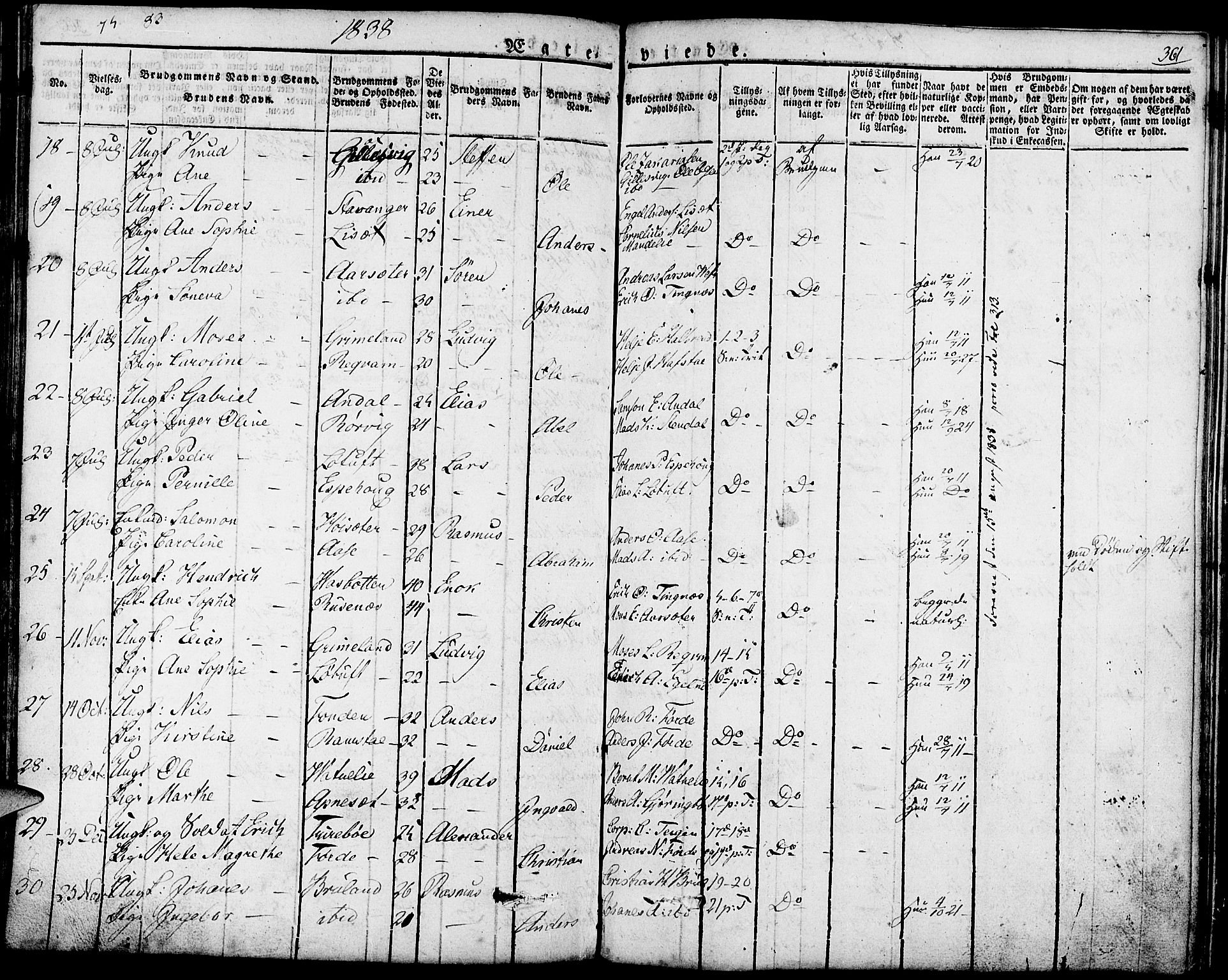 Førde sokneprestembete, AV/SAB-A-79901/H/Haa/Haaa/L0006: Parish register (official) no. A 6, 1821-1842, p. 361