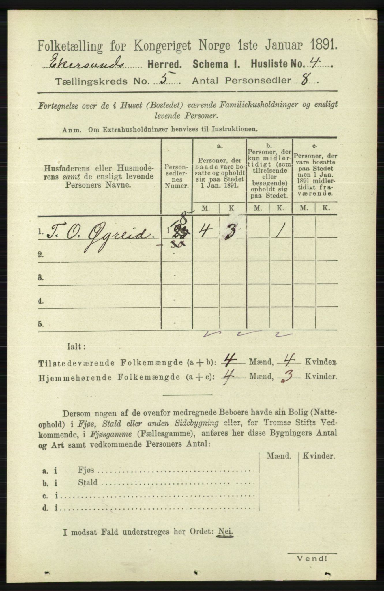 RA, 1891 census for 1116 Eigersund herred, 1891, p. 2020