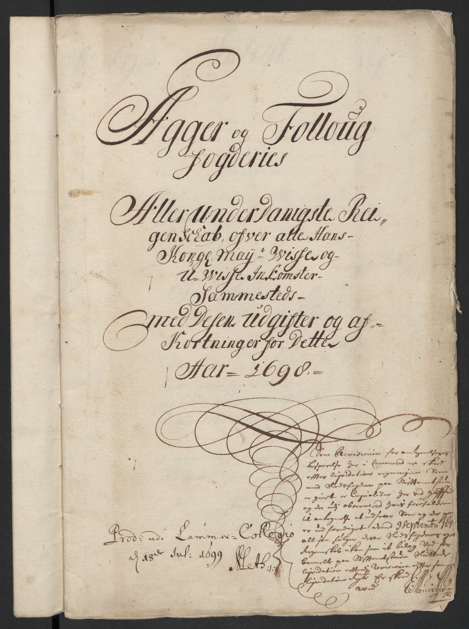 Rentekammeret inntil 1814, Reviderte regnskaper, Fogderegnskap, AV/RA-EA-4092/R10/L0441: Fogderegnskap Aker og Follo, 1698, p. 3