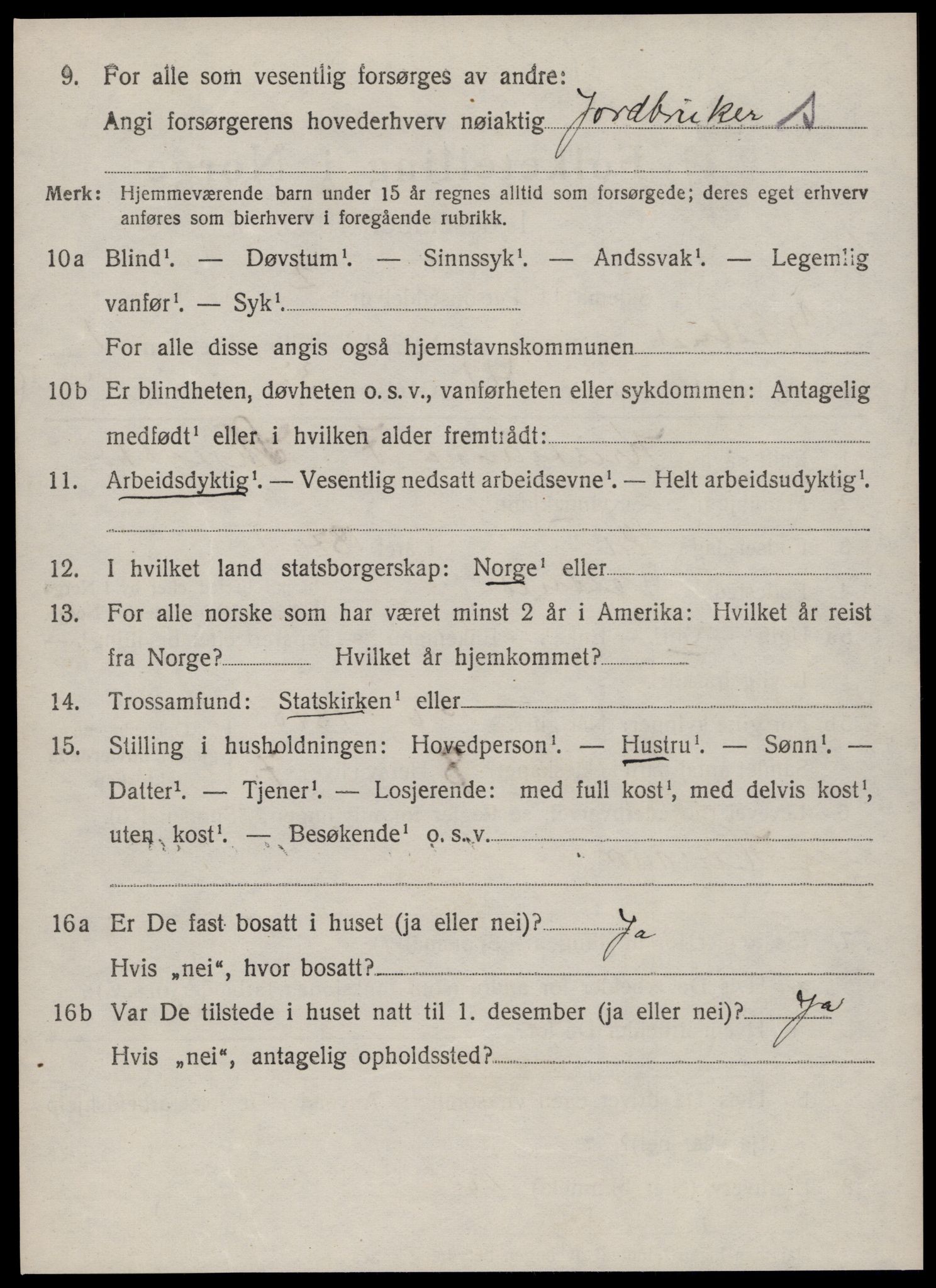 SAT, 1920 census for Vestnes, 1920, p. 1704