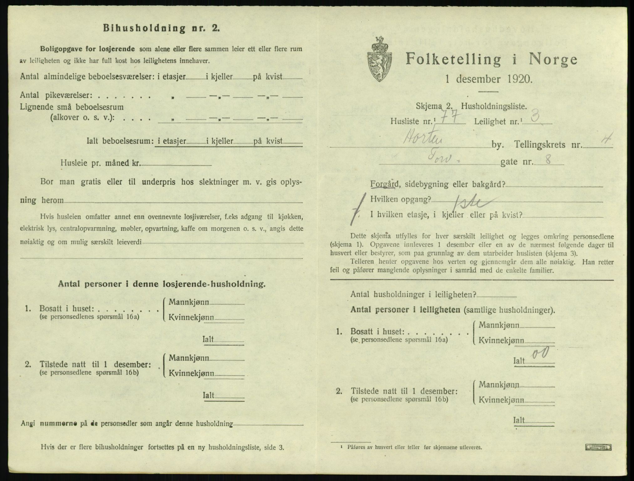 SAKO, 1920 census for Horten, 1920, p. 5183