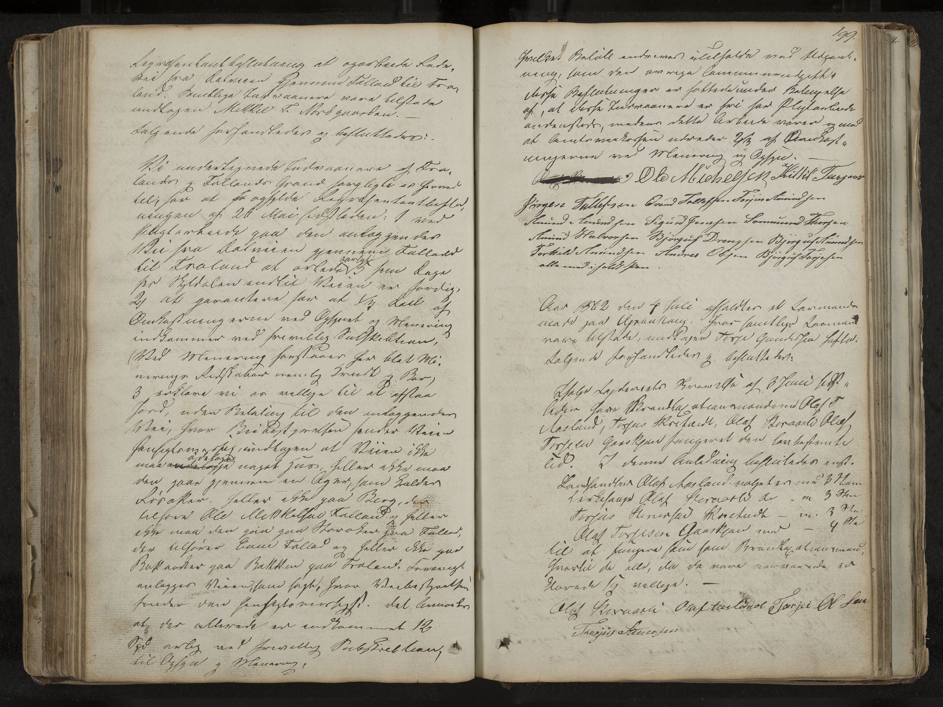 Mo formannskap og sentraladministrasjon, IKAK/0832021/A/L0001: Møtebok Mo og Skafså, 1837-1882, p. 199