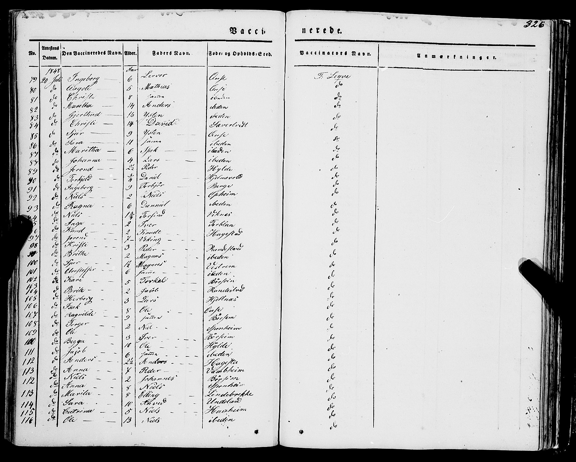 Ulvik sokneprestembete, AV/SAB-A-78801/H/Haa: Parish register (official) no. A 12, 1839-1853, p. 326