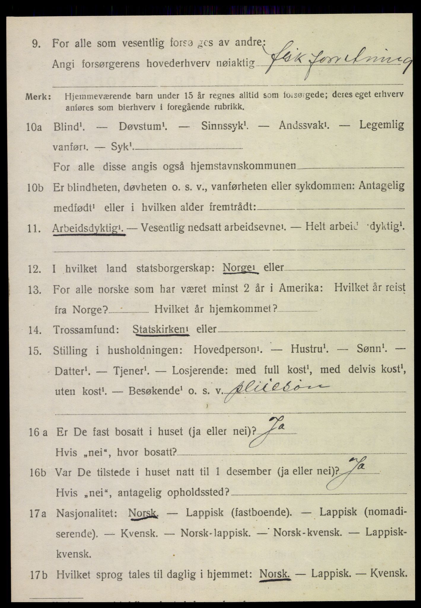 SAT, 1920 census for Nordvik, 1920, p. 1771