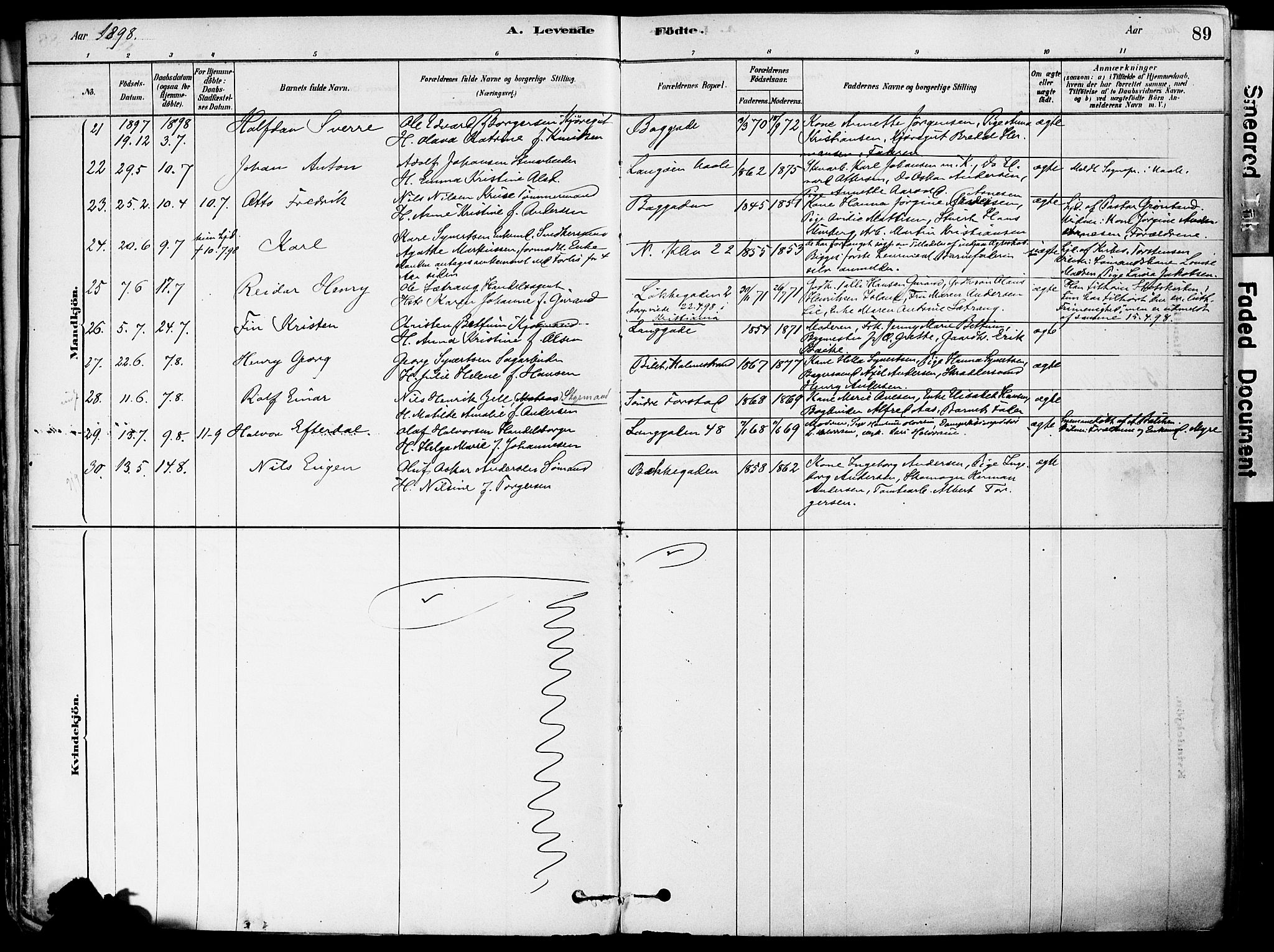 Holmestrand kirkebøker, SAKO/A-346/F/Fa/L0004: Parish register (official) no. 4, 1880-1901, p. 89