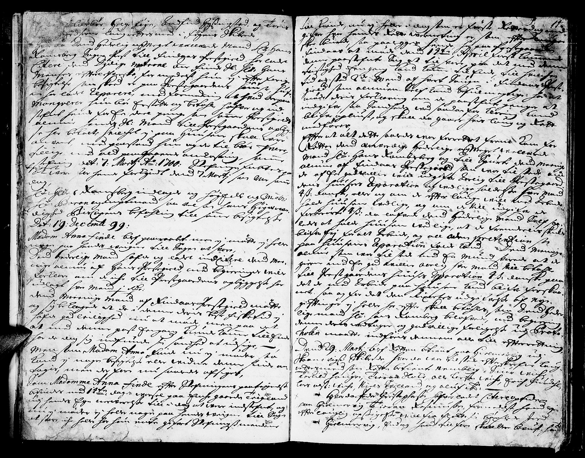 Sunnhordland sorenskrivar, AV/SAB-A-2401/1/F/Faa/L0024: Tingbøker, 1700, p. 13b-14a