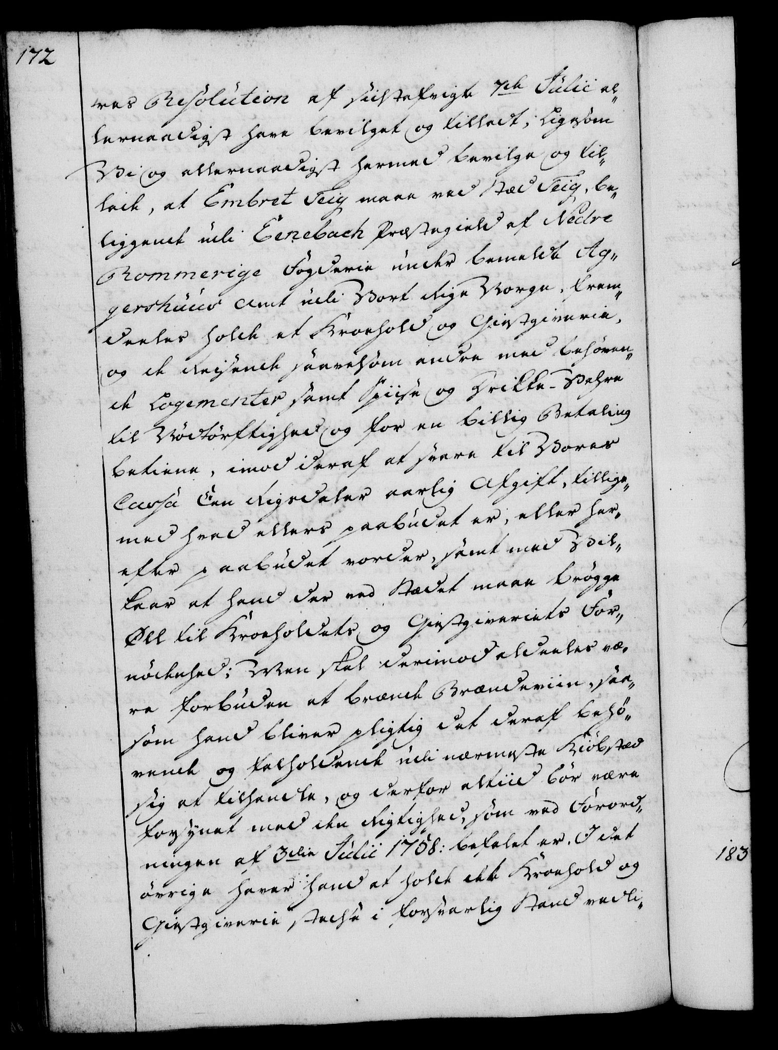 Rentekammeret, Kammerkanselliet, RA/EA-3111/G/Gg/Gga/L0007: Norsk ekspedisjonsprotokoll med register (merket RK 53.7), 1759-1768, p. 172