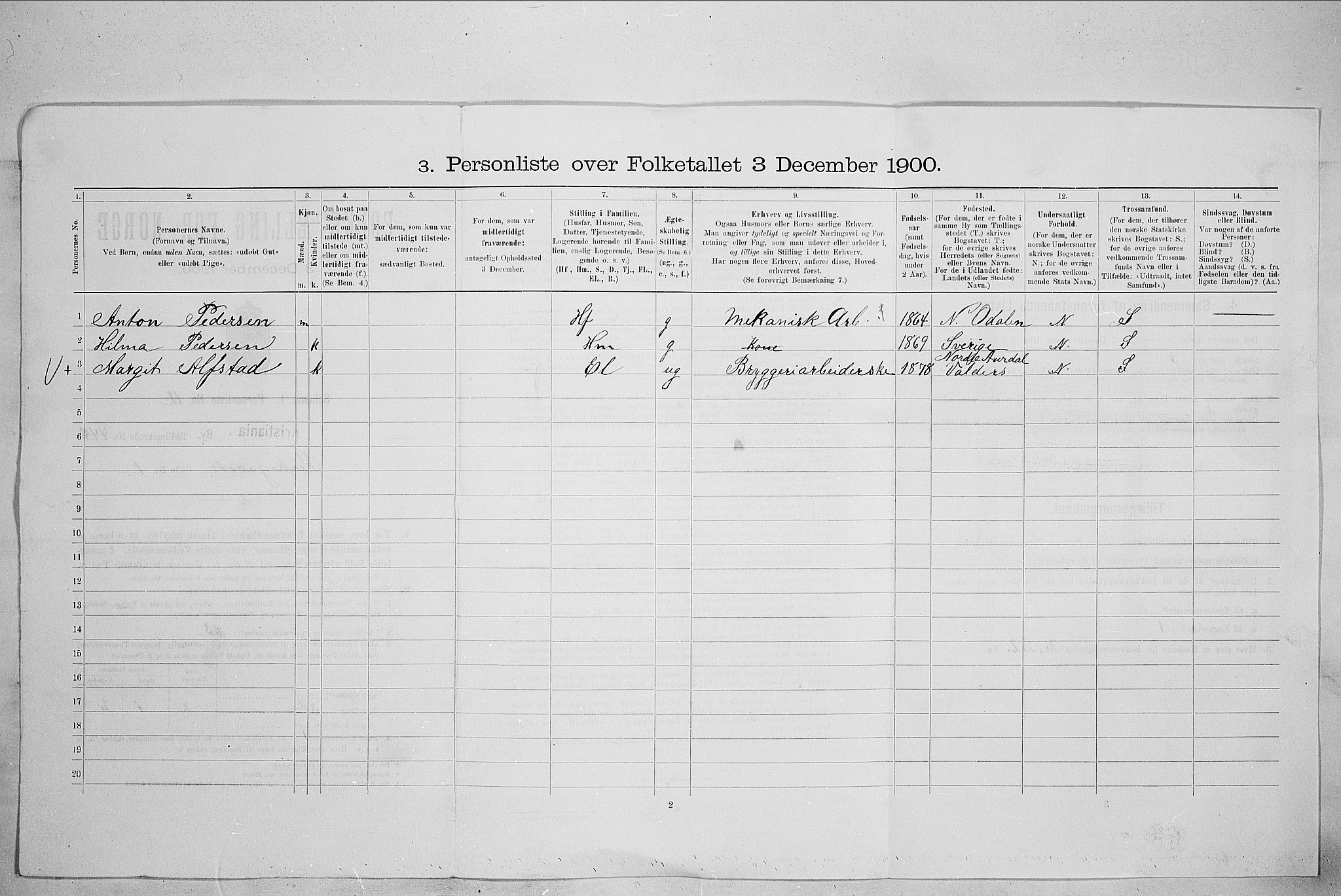 SAO, 1900 census for Kristiania, 1900, p. 46513