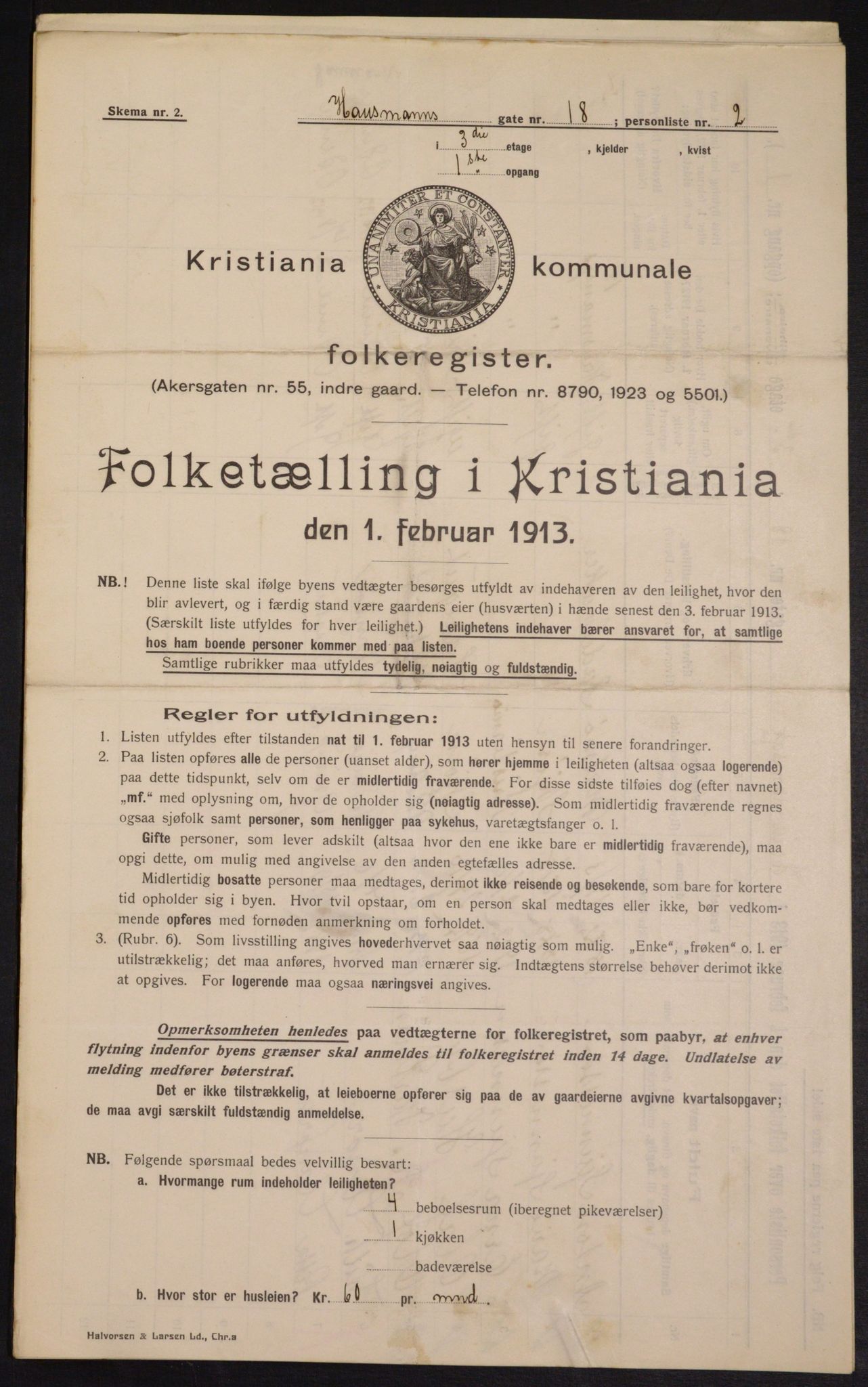 OBA, Municipal Census 1913 for Kristiania, 1913, p. 35278