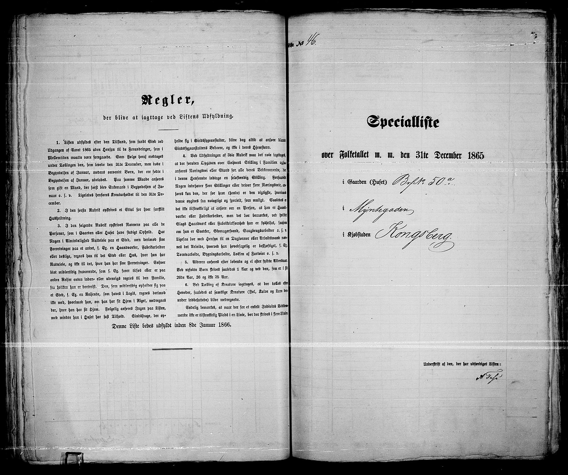 RA, 1865 census for Kongsberg/Kongsberg, 1865, p. 101