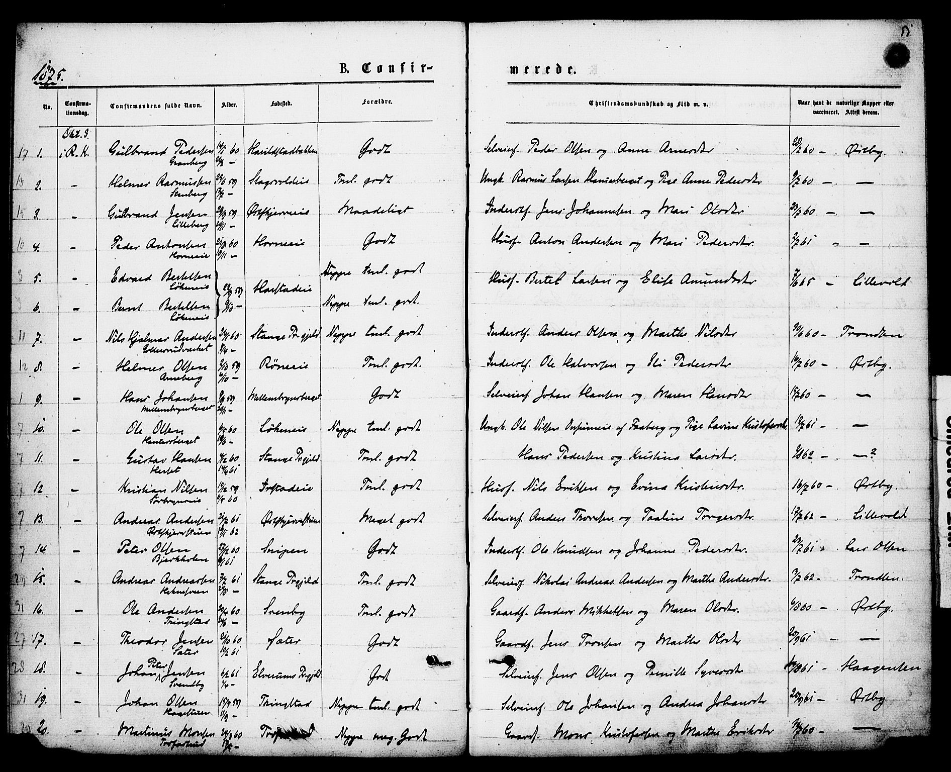Romedal prestekontor, SAH/PREST-004/K/L0007: Parish register (official) no. 7, 1875-1879, p. 51