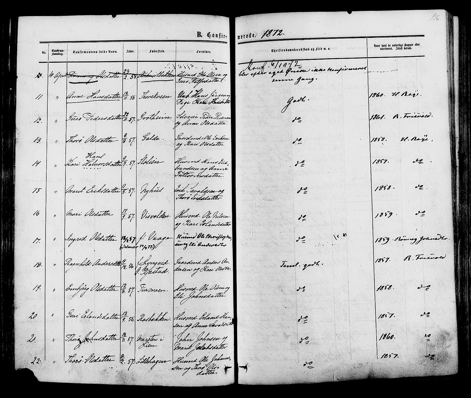 Lom prestekontor, SAH/PREST-070/K/L0007: Parish register (official) no. 7, 1863-1884, p. 146