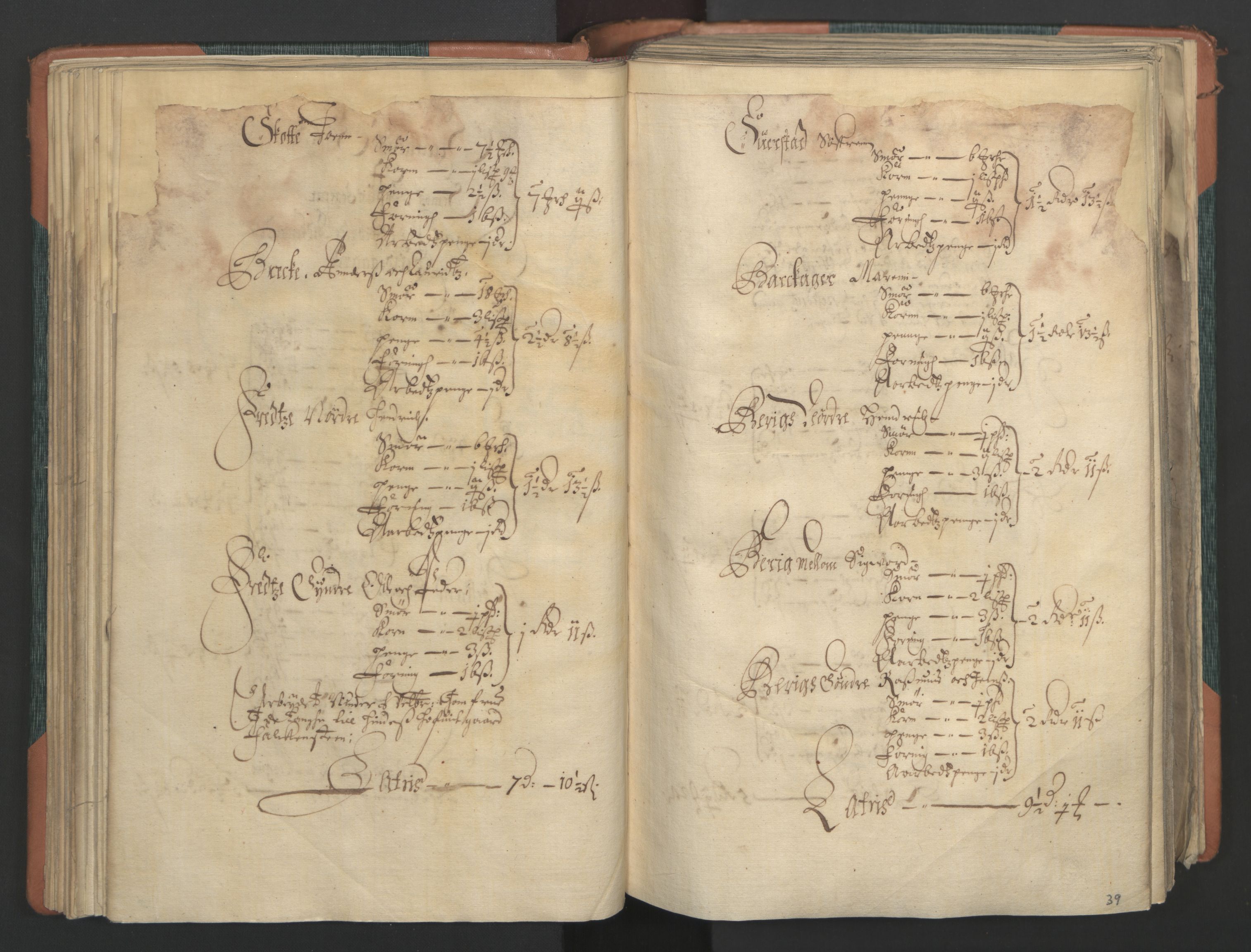 Rentekammeret inntil 1814, Realistisk ordnet avdeling, RA/EA-4070/L/L0013: Tønsberg lagdømme. Kronens jordebok for Tønsberg len., 1661, p. 38b-39a
