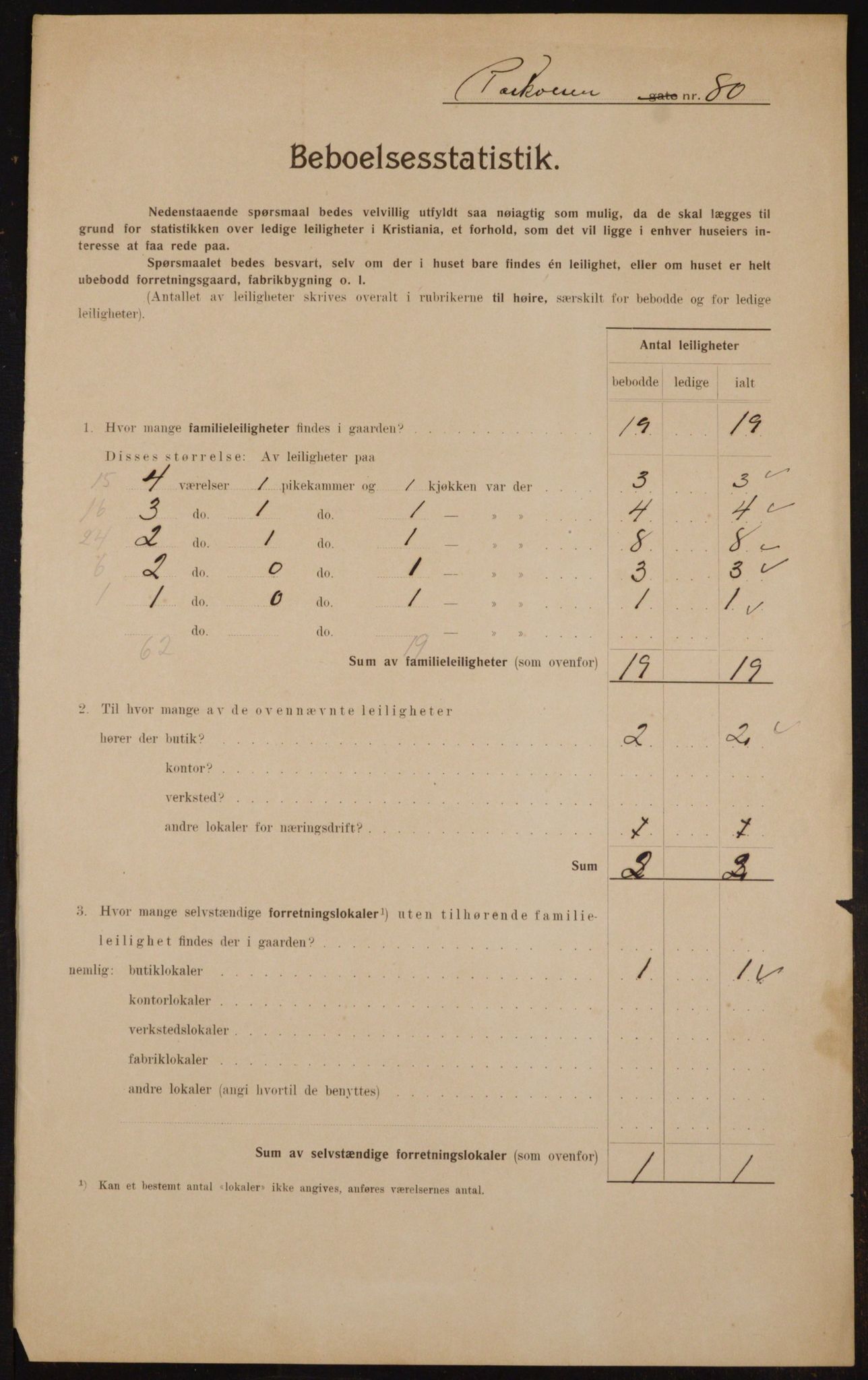 OBA, Municipal Census 1910 for Kristiania, 1910, p. 75475