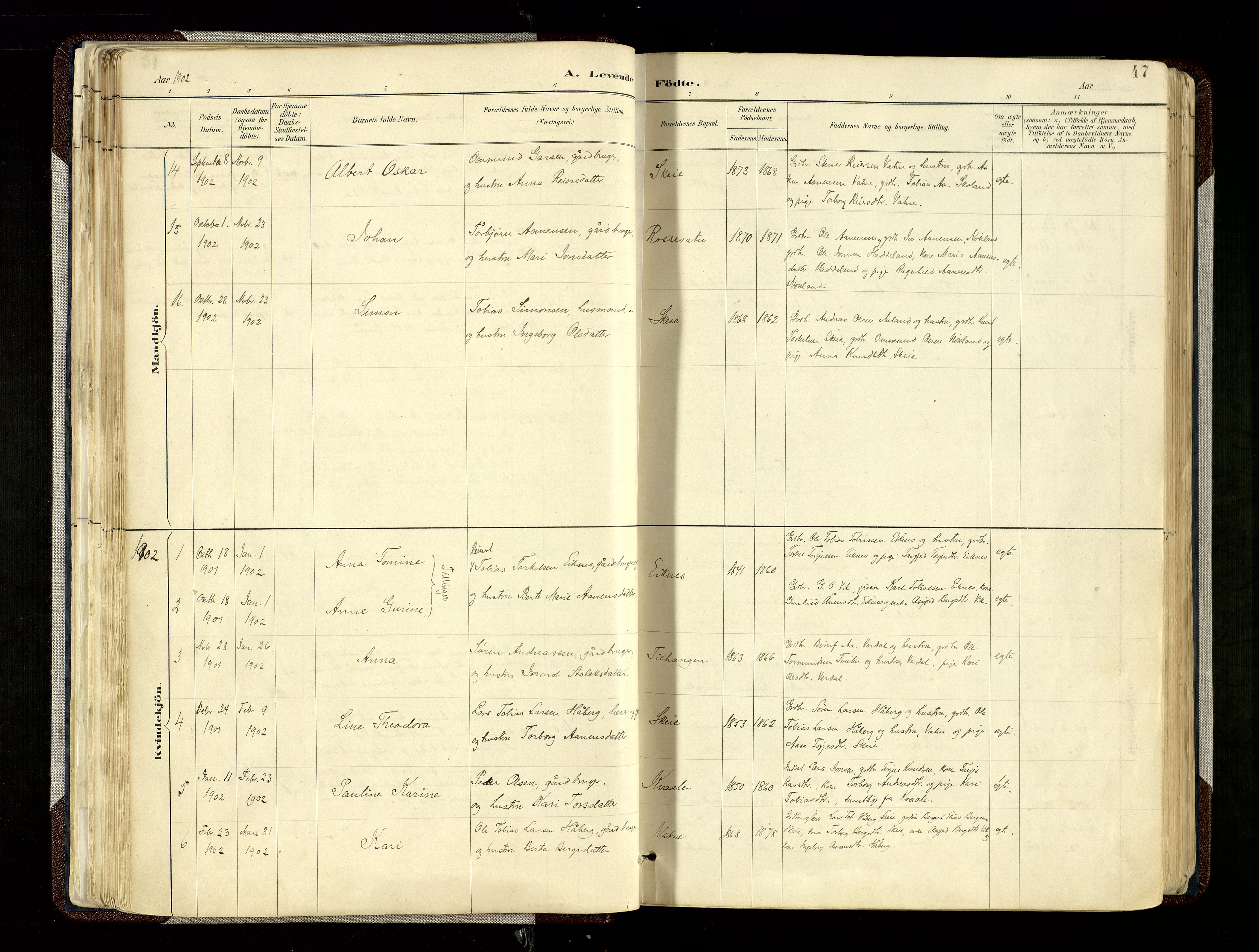 Hægebostad sokneprestkontor, SAK/1111-0024/F/Fa/Fab/L0004: Parish register (official) no. A 4, 1887-1929, p. 47