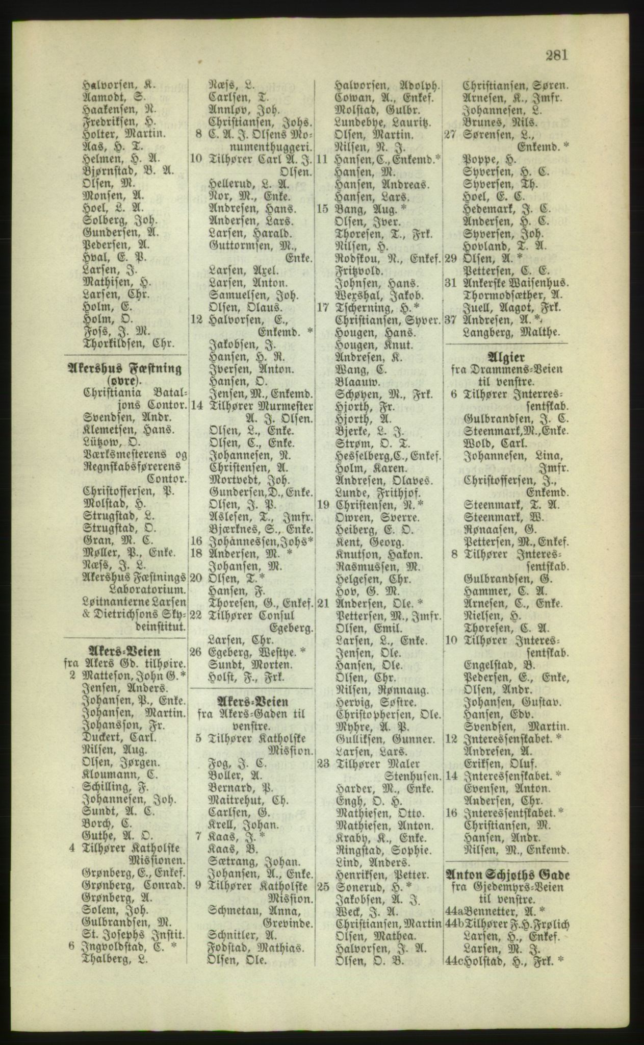 Kristiania/Oslo adressebok, PUBL/-, 1880, p. 281