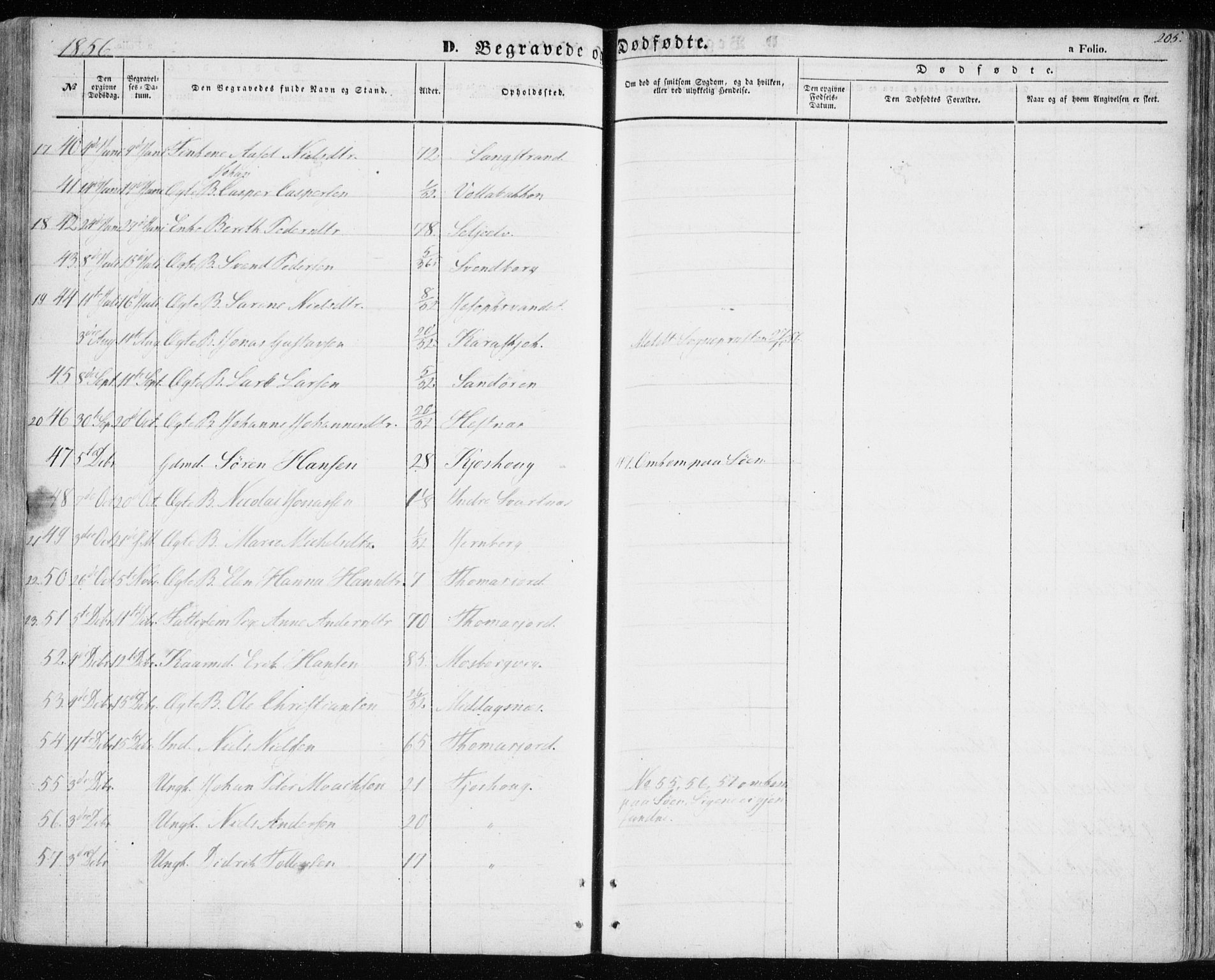 Balsfjord sokneprestembete, SATØ/S-1303/G/Ga/L0003kirke: Parish register (official) no. 3, 1856-1870, p. 205
