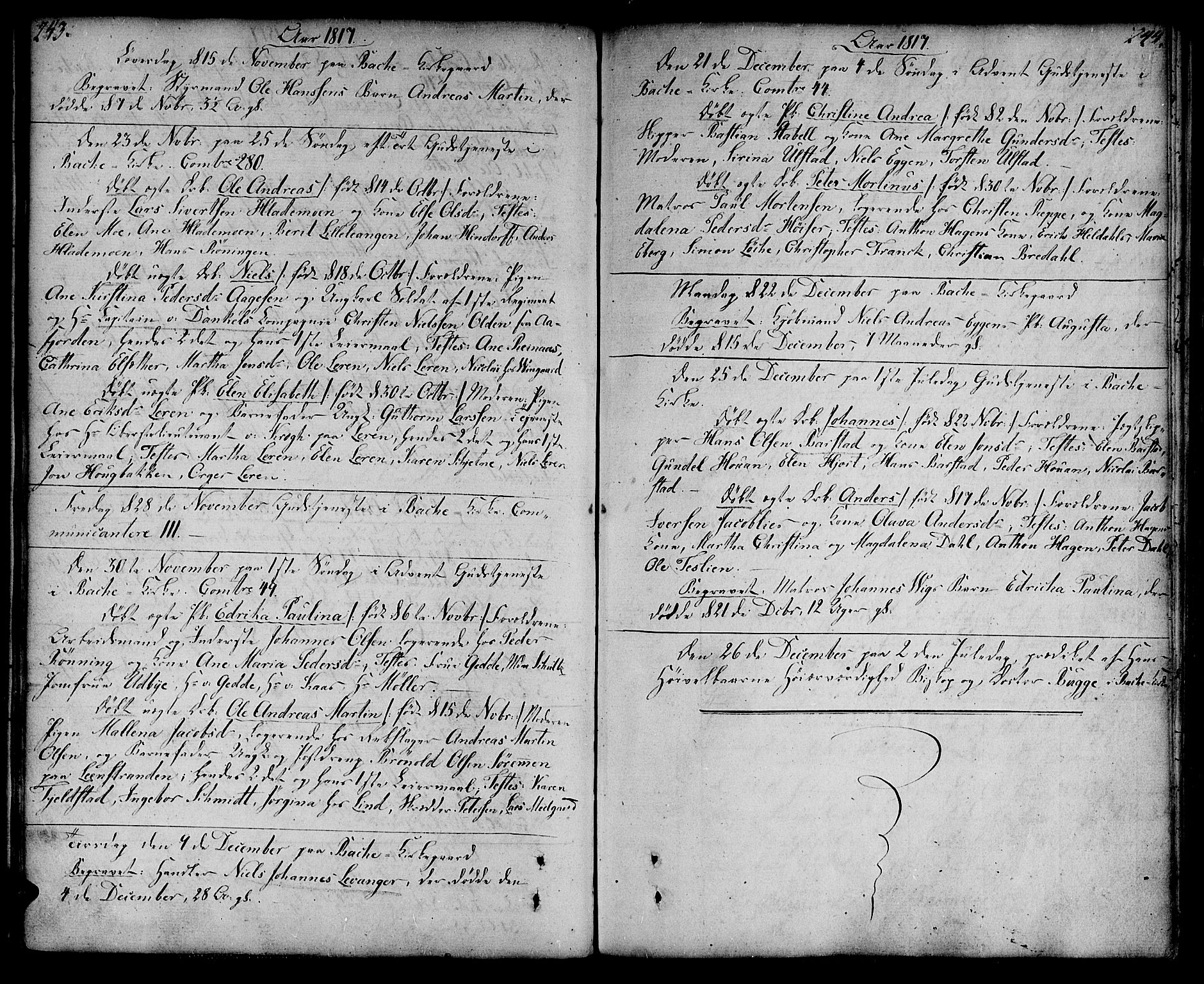 Ministerialprotokoller, klokkerbøker og fødselsregistre - Sør-Trøndelag, SAT/A-1456/604/L0181: Parish register (official) no. 604A02, 1798-1817, p. 243-244
