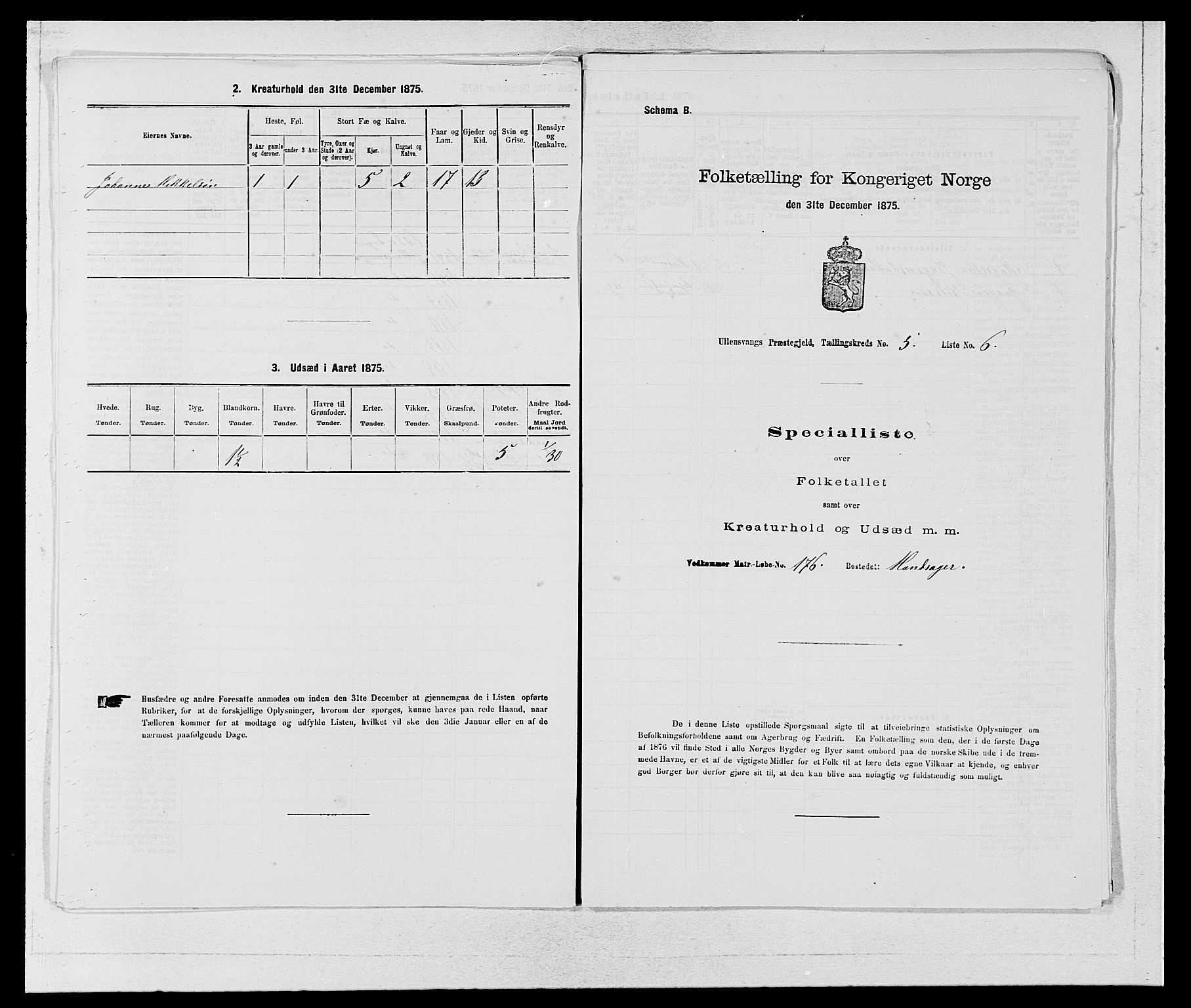 SAB, 1875 census for 1230P Ullensvang, 1875, p. 397