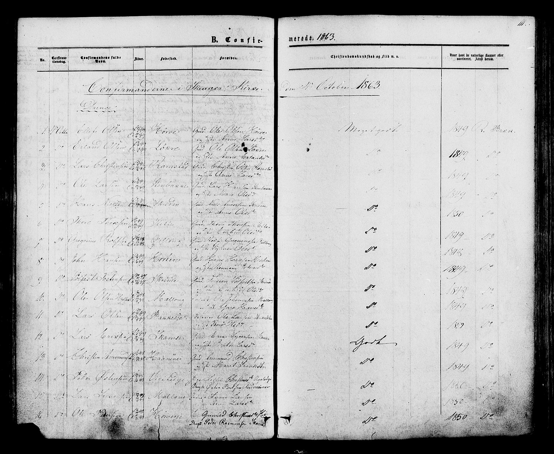 Lom prestekontor, SAH/PREST-070/K/L0007: Parish register (official) no. 7, 1863-1884, p. 111