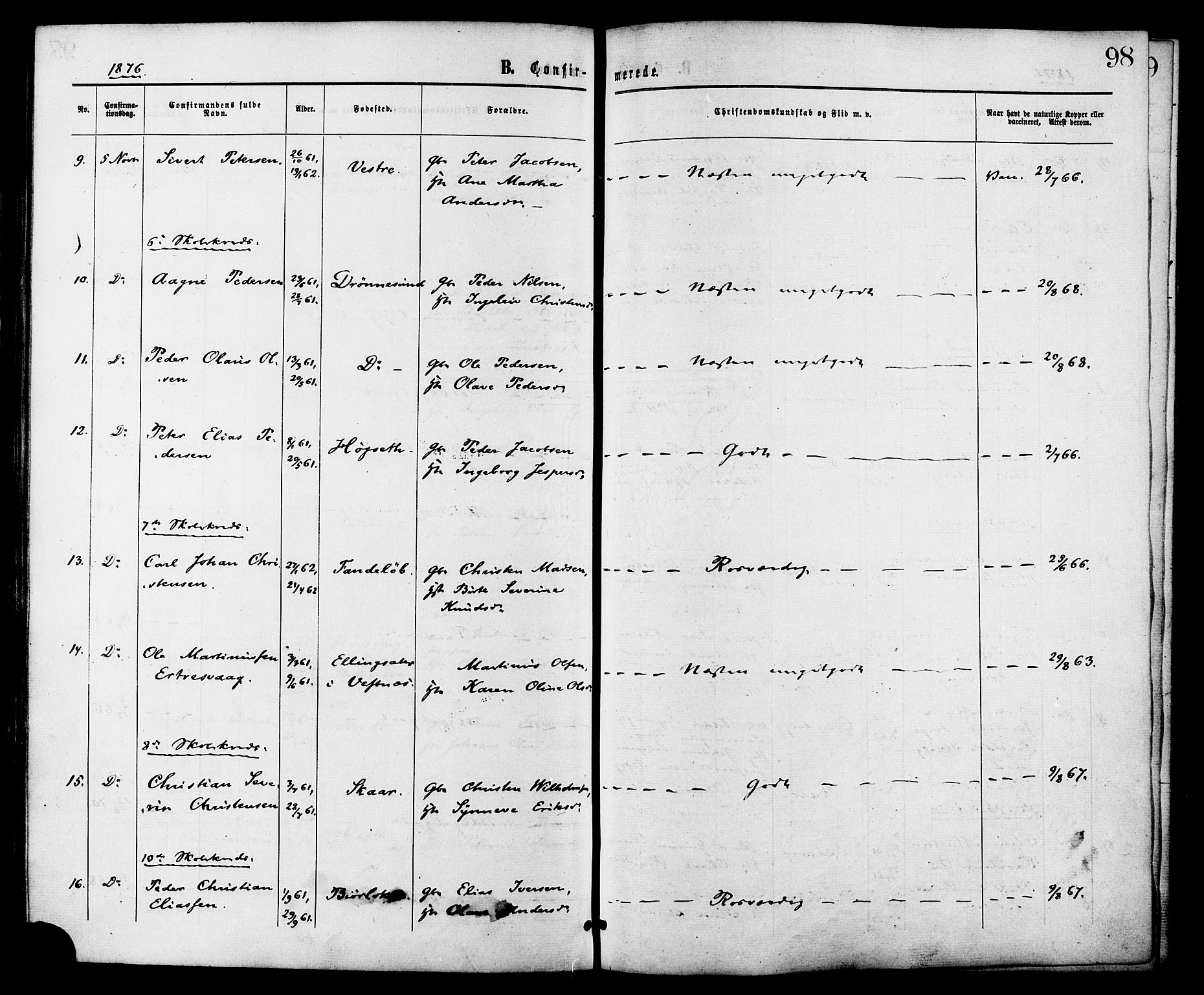 Ministerialprotokoller, klokkerbøker og fødselsregistre - Møre og Romsdal, SAT/A-1454/525/L0373: Parish register (official) no. 525A03, 1864-1879, p. 98