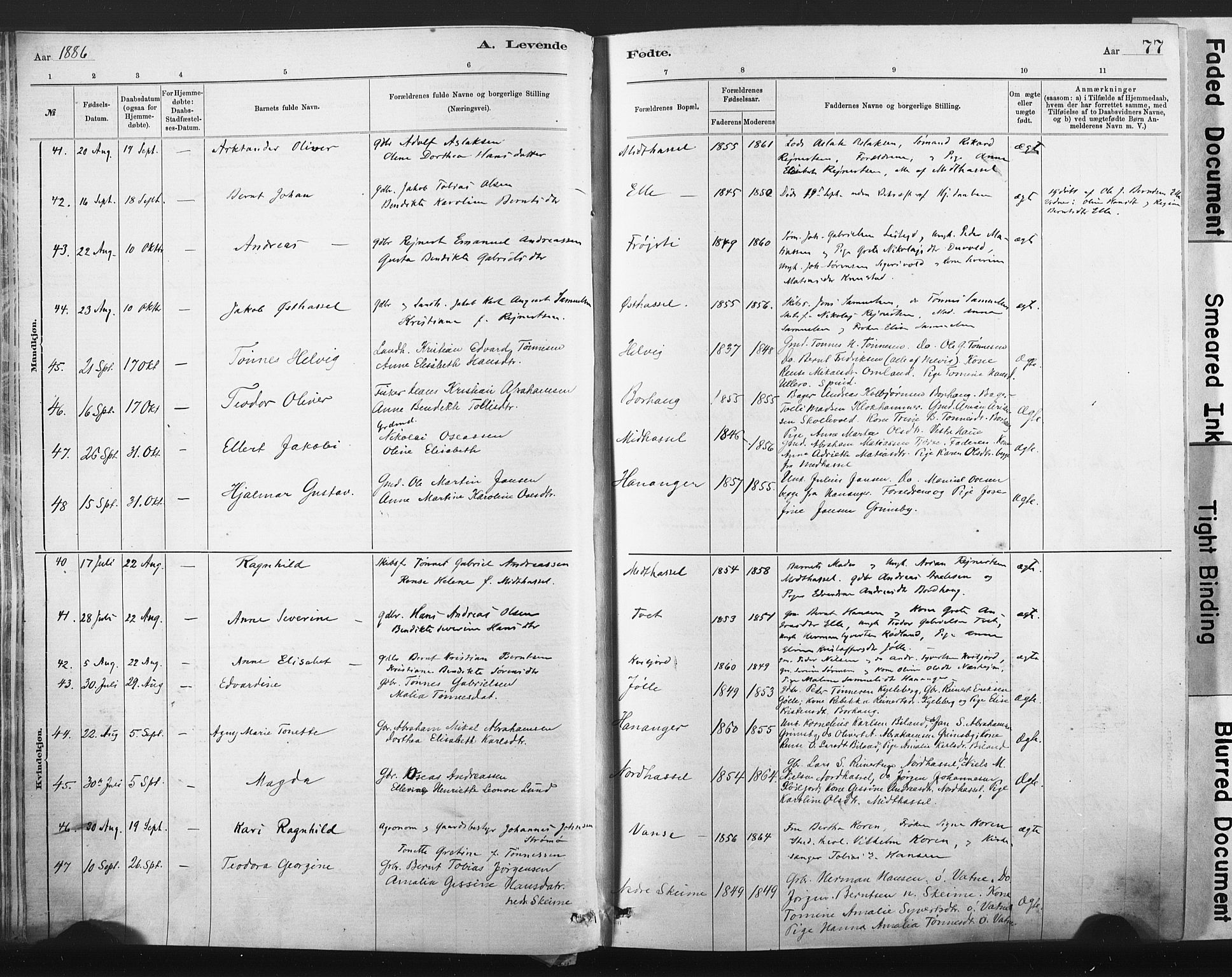 Lista sokneprestkontor, AV/SAK-1111-0027/F/Fa/L0012: Parish register (official) no. A 12, 1879-1903, p. 77