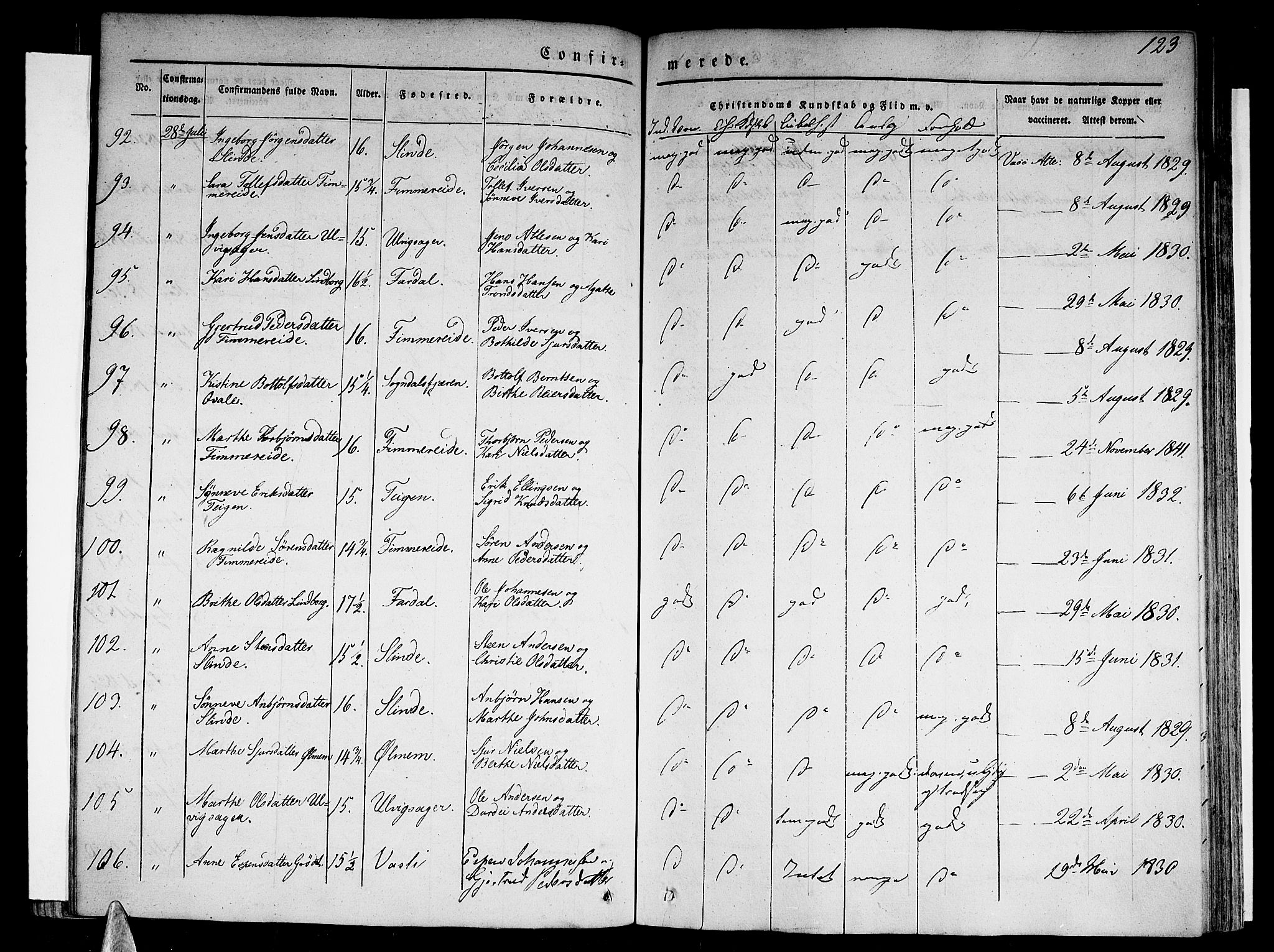 Sogndal sokneprestembete, SAB/A-81301/H/Haa/Haaa/L0011: Parish register (official) no. A 11, 1839-1847, p. 123