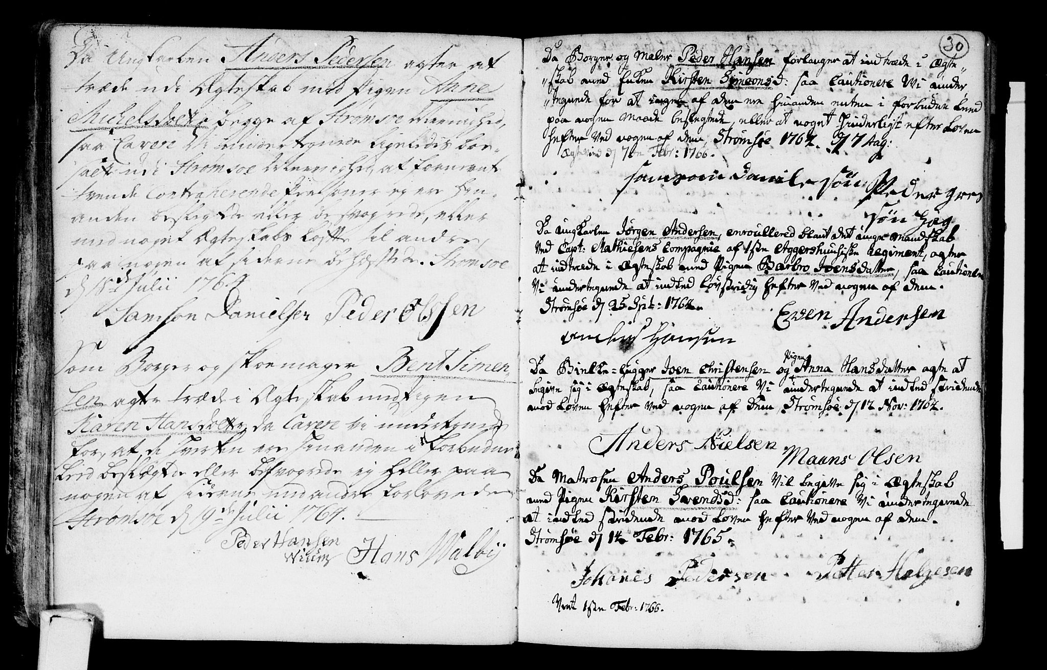 Strømsø kirkebøker, SAKO/A-246/H/Hb/L0001: Best man's statements no. 1, 1752-1815, p. 30