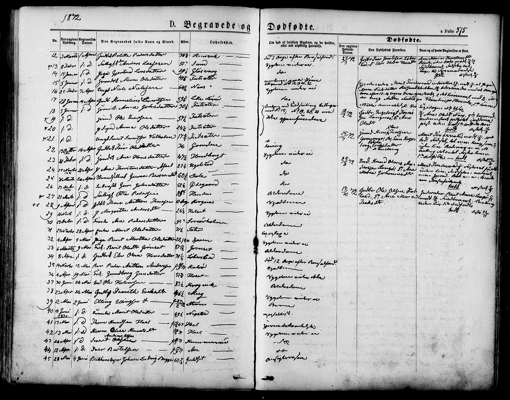 Ministerialprotokoller, klokkerbøker og fødselsregistre - Møre og Romsdal, SAT/A-1454/568/L0805: Parish register (official) no. 568A12 /1, 1869-1884, p. 375