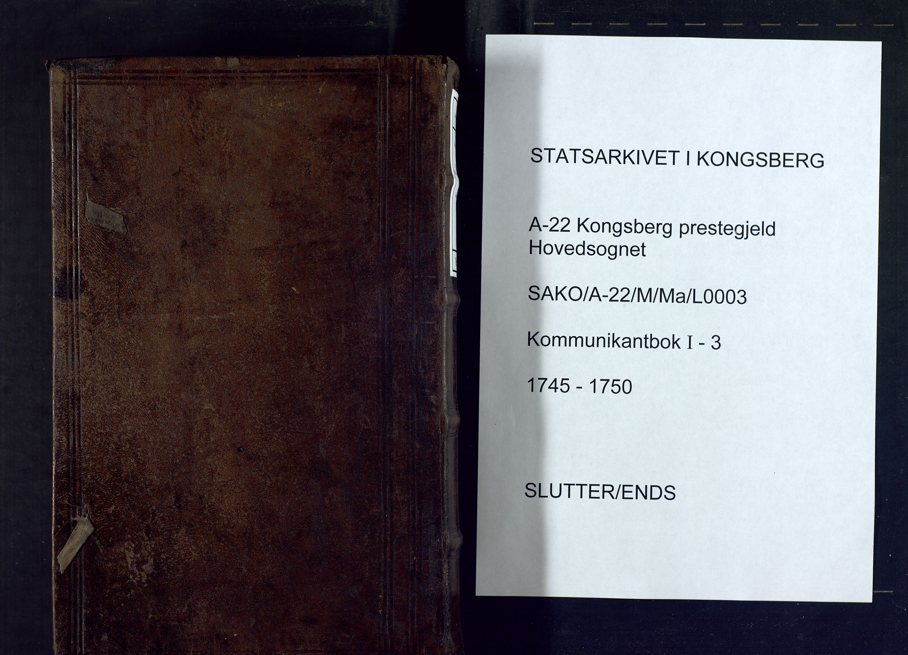 Kongsberg kirkebøker, AV/SAKO-A-22/M/Ma/L0003: Communicants register no. 3, 1745-1750