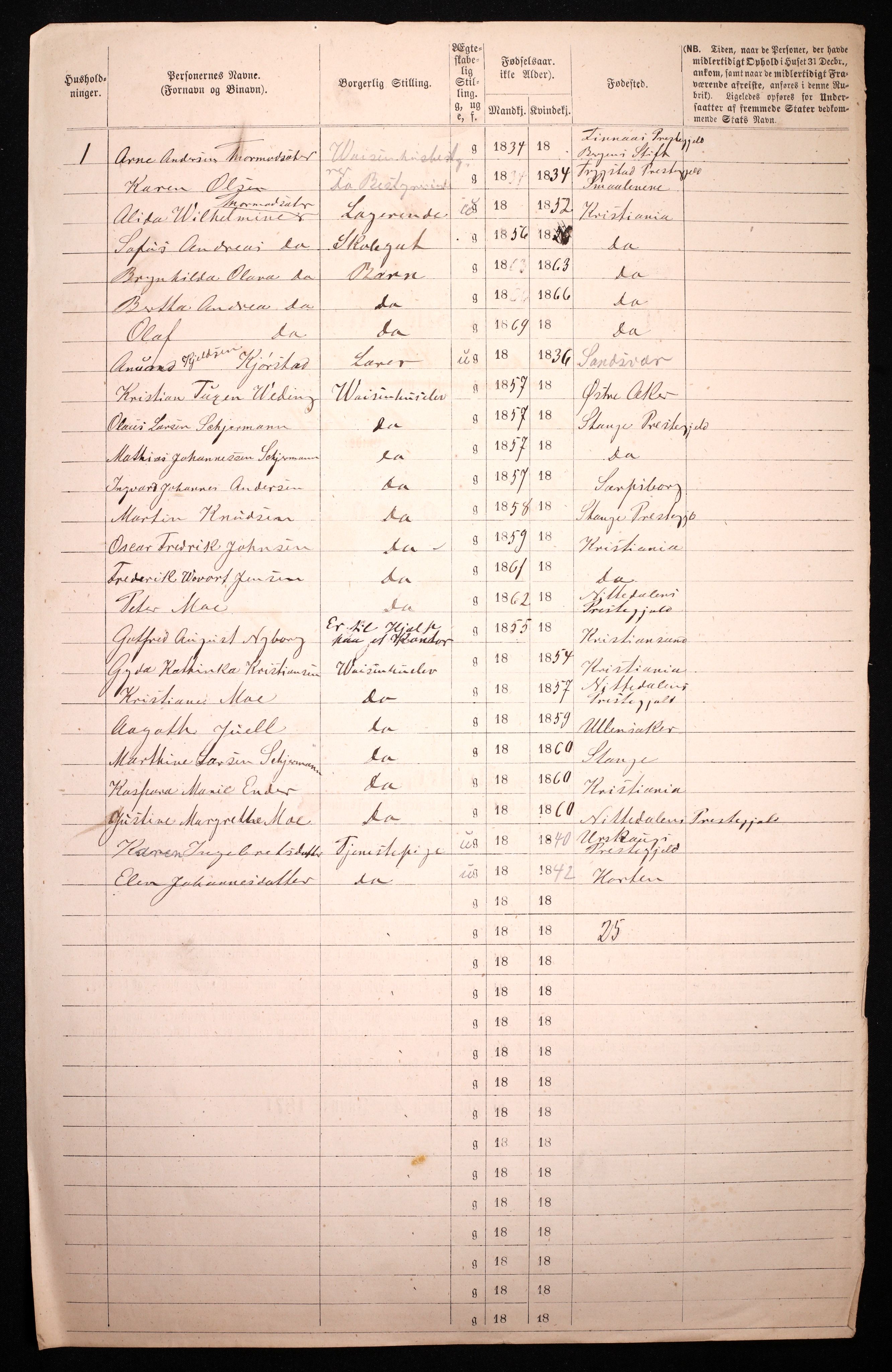 RA, 1870 census for 0301 Kristiania, 1870, p. 271