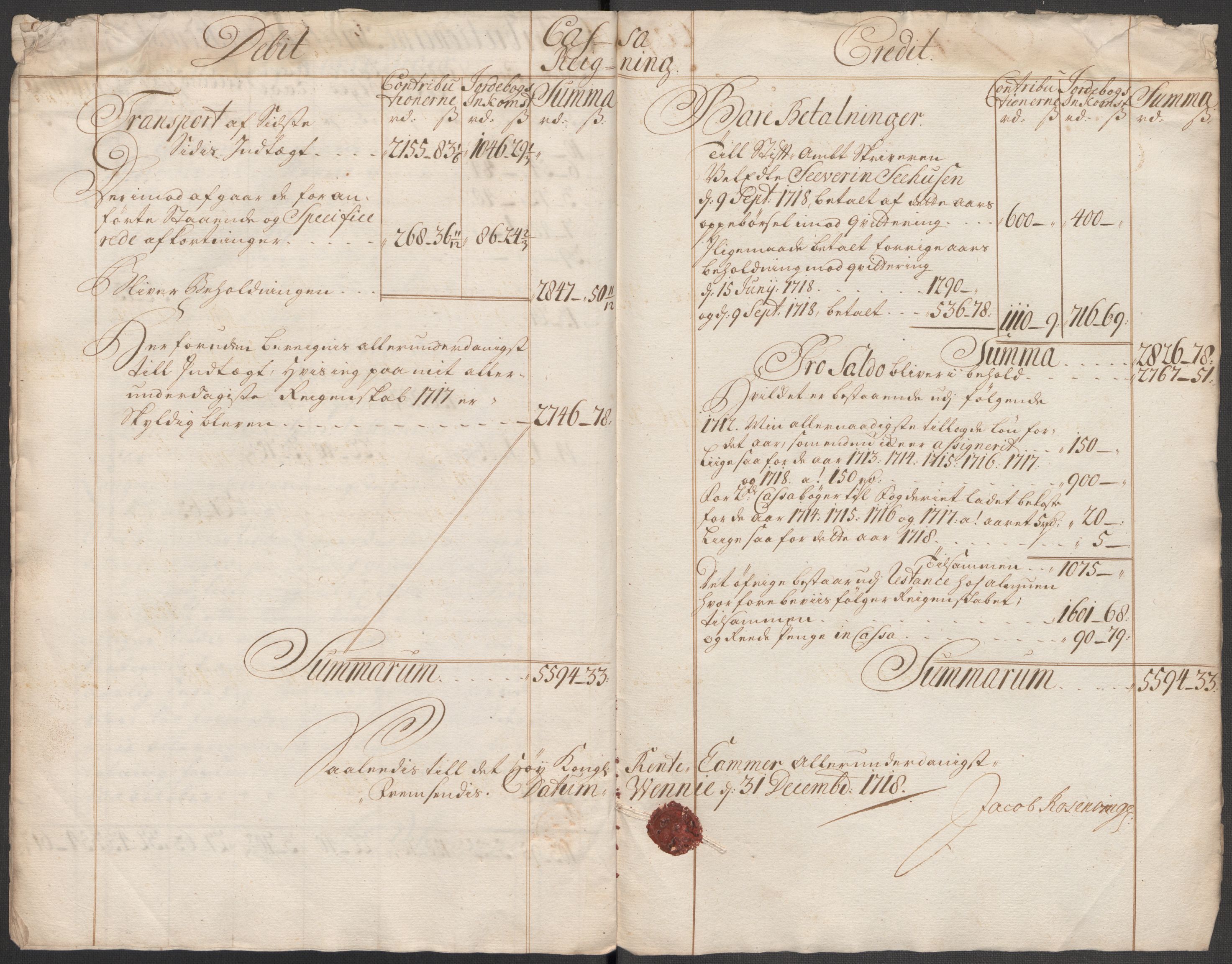 Rentekammeret inntil 1814, Reviderte regnskaper, Fogderegnskap, AV/RA-EA-4092/R67/L4684: Fogderegnskap Vesterålen, Andenes og Lofoten, 1718, p. 20