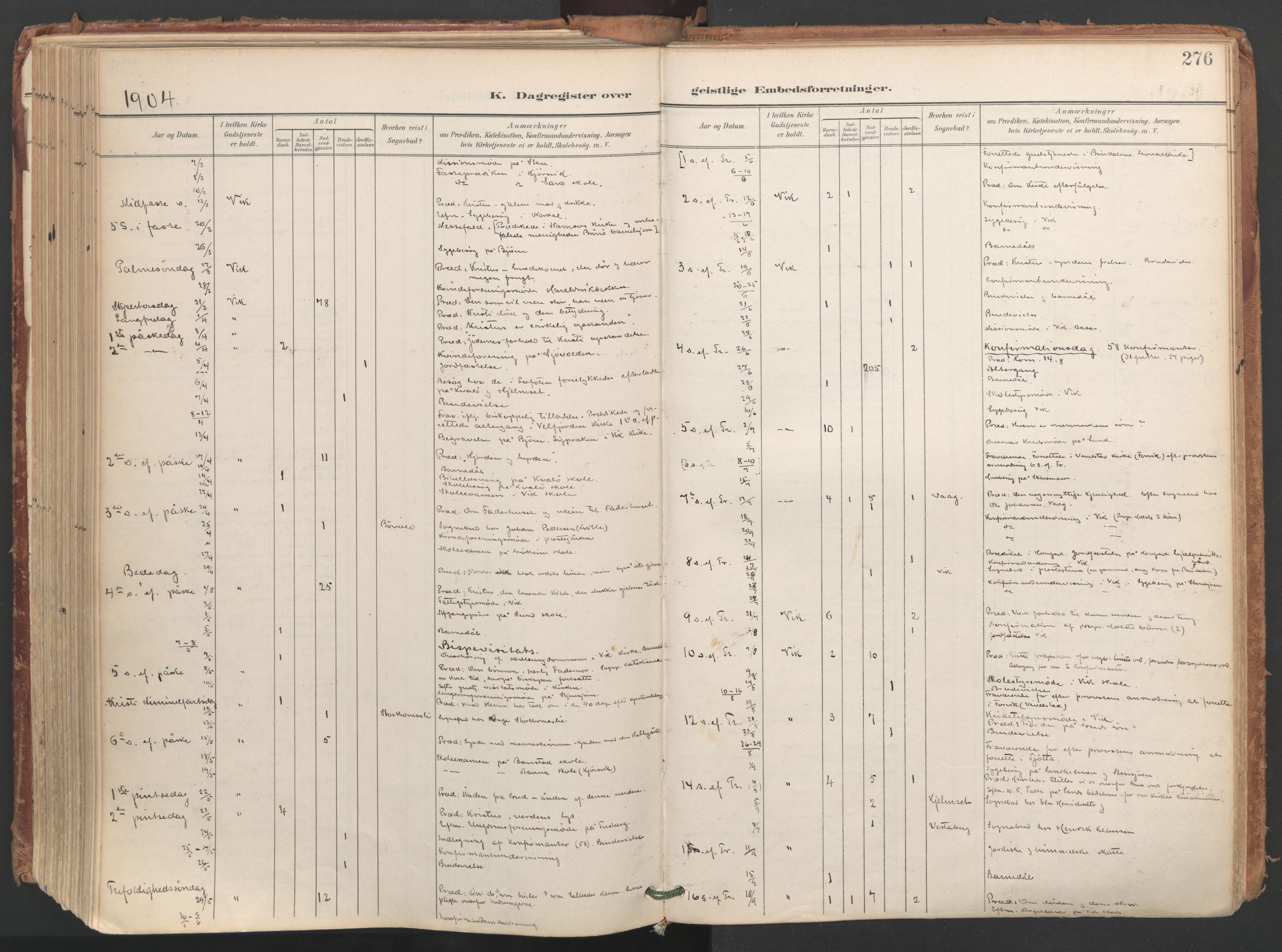 Ministerialprotokoller, klokkerbøker og fødselsregistre - Nordland, AV/SAT-A-1459/812/L0180: Parish register (official) no. 812A09, 1901-1915, p. 276